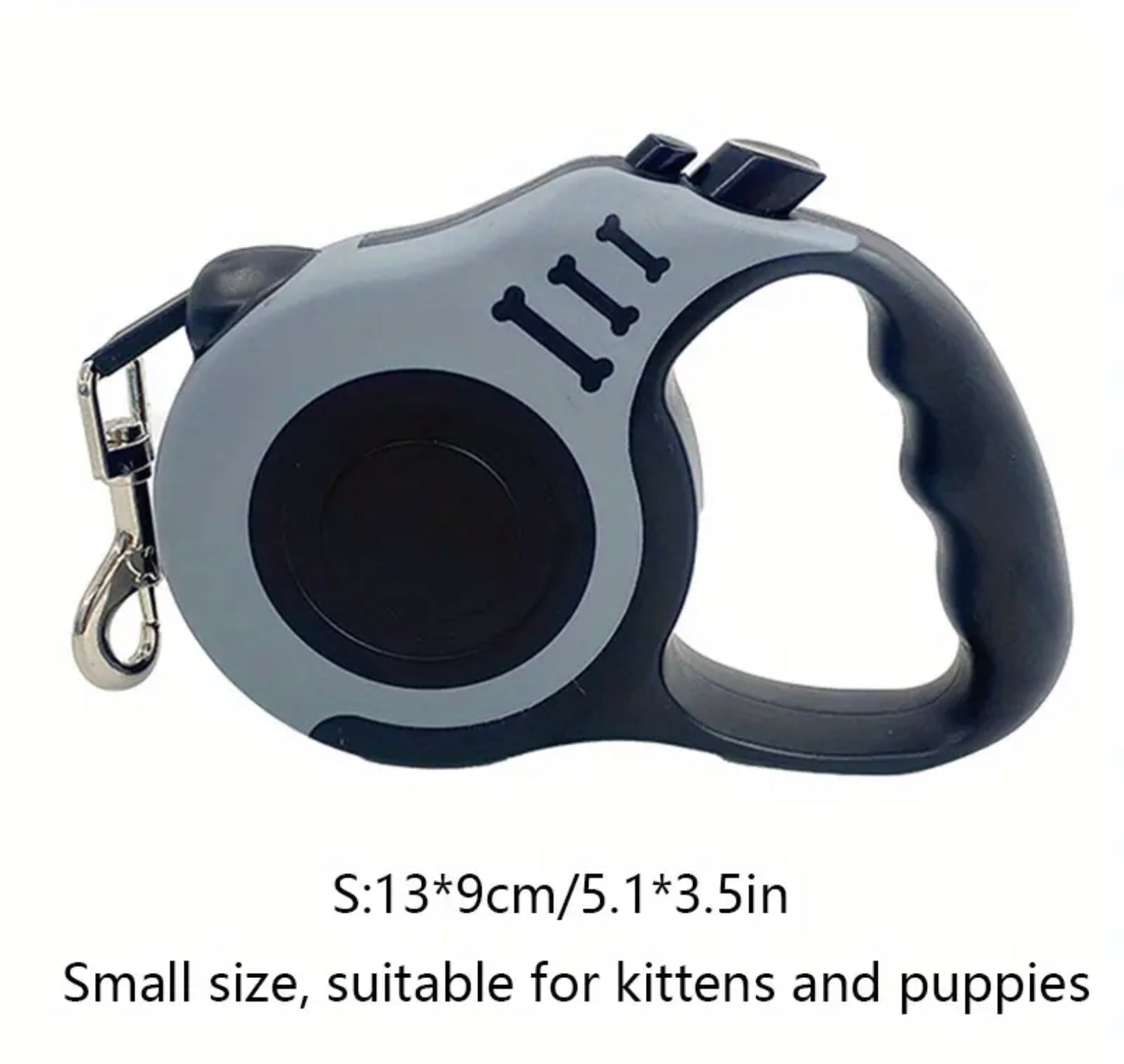 Retractable Dog Leash with Lock Switch – Colorful Bone Pattern & Durable Nylon Rope