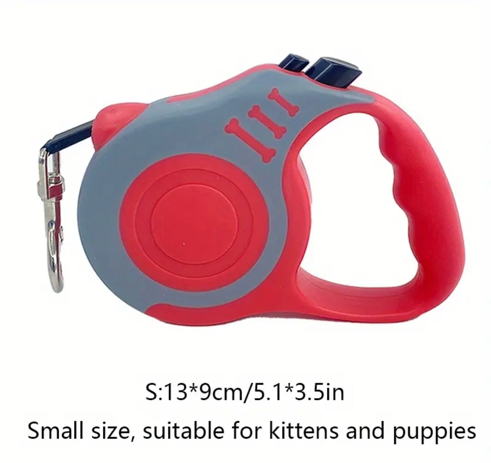 Retractable Dog Leash with Lock Switch – Colorful Bone Pattern & Durable Nylon Rope