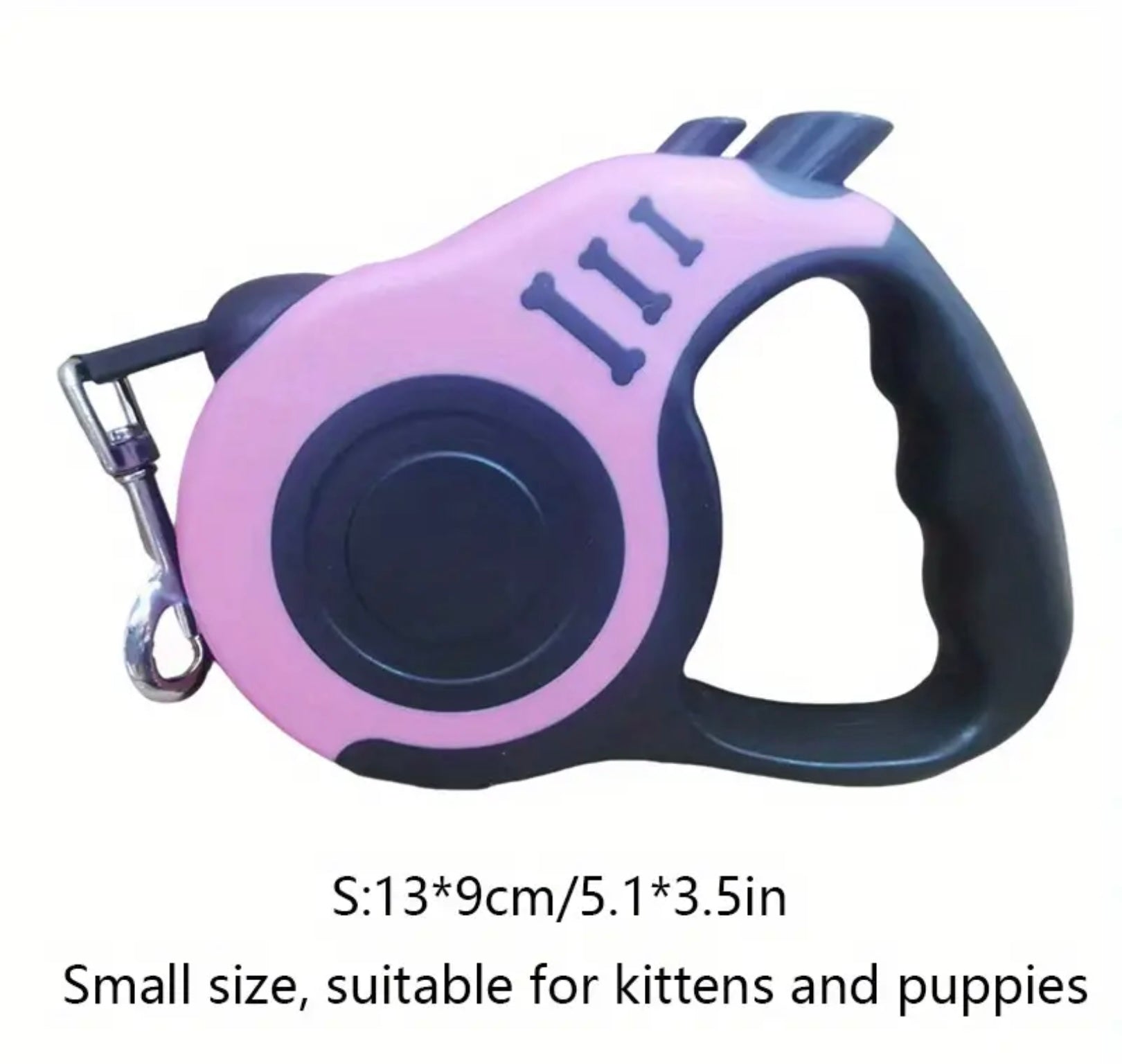 Retractable Dog Leash with Lock Switch – Colorful Bone Pattern & Durable Nylon Rope