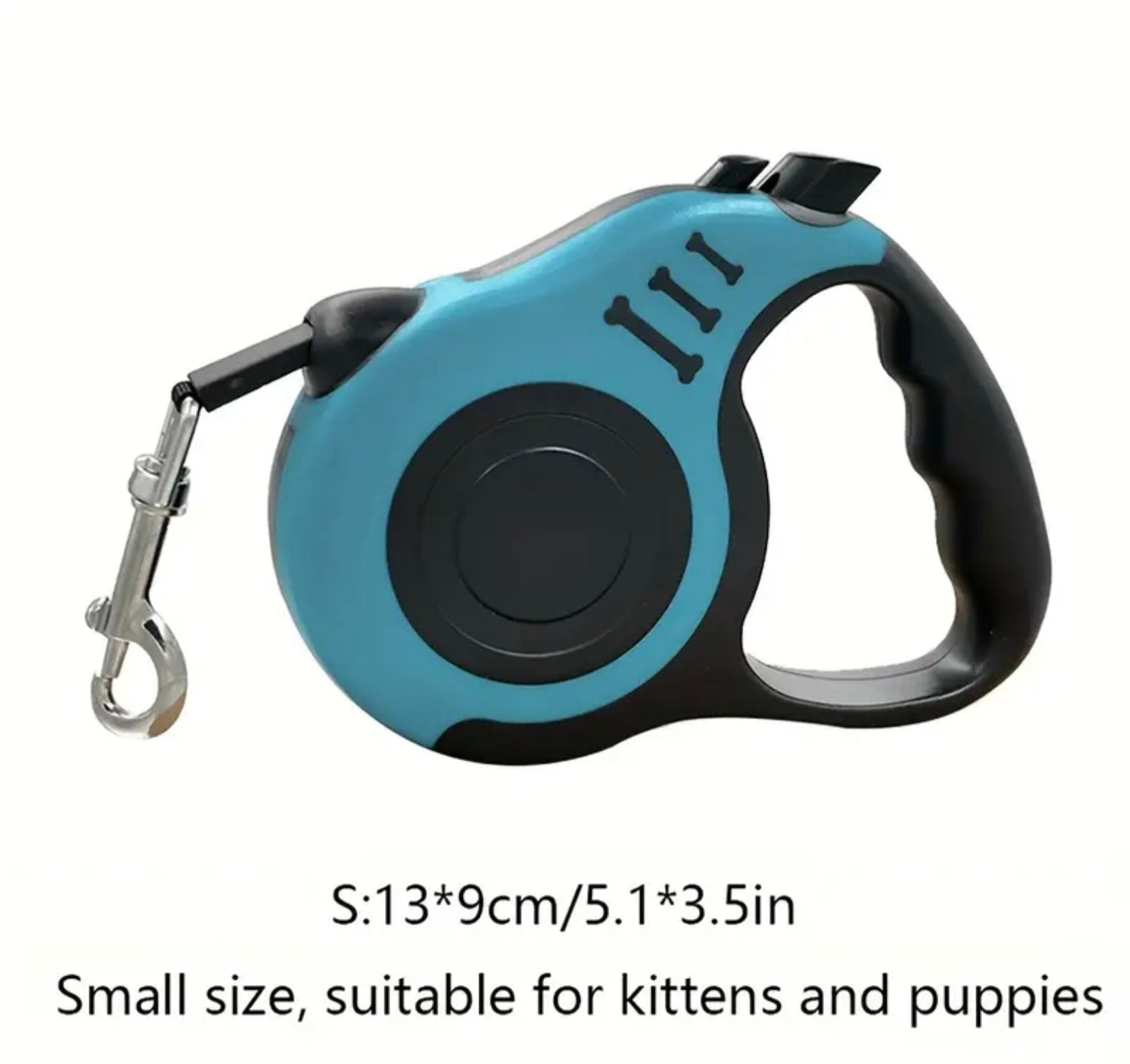 Retractable Dog Leash with Lock Switch – Colorful Bone Pattern & Durable Nylon Rope