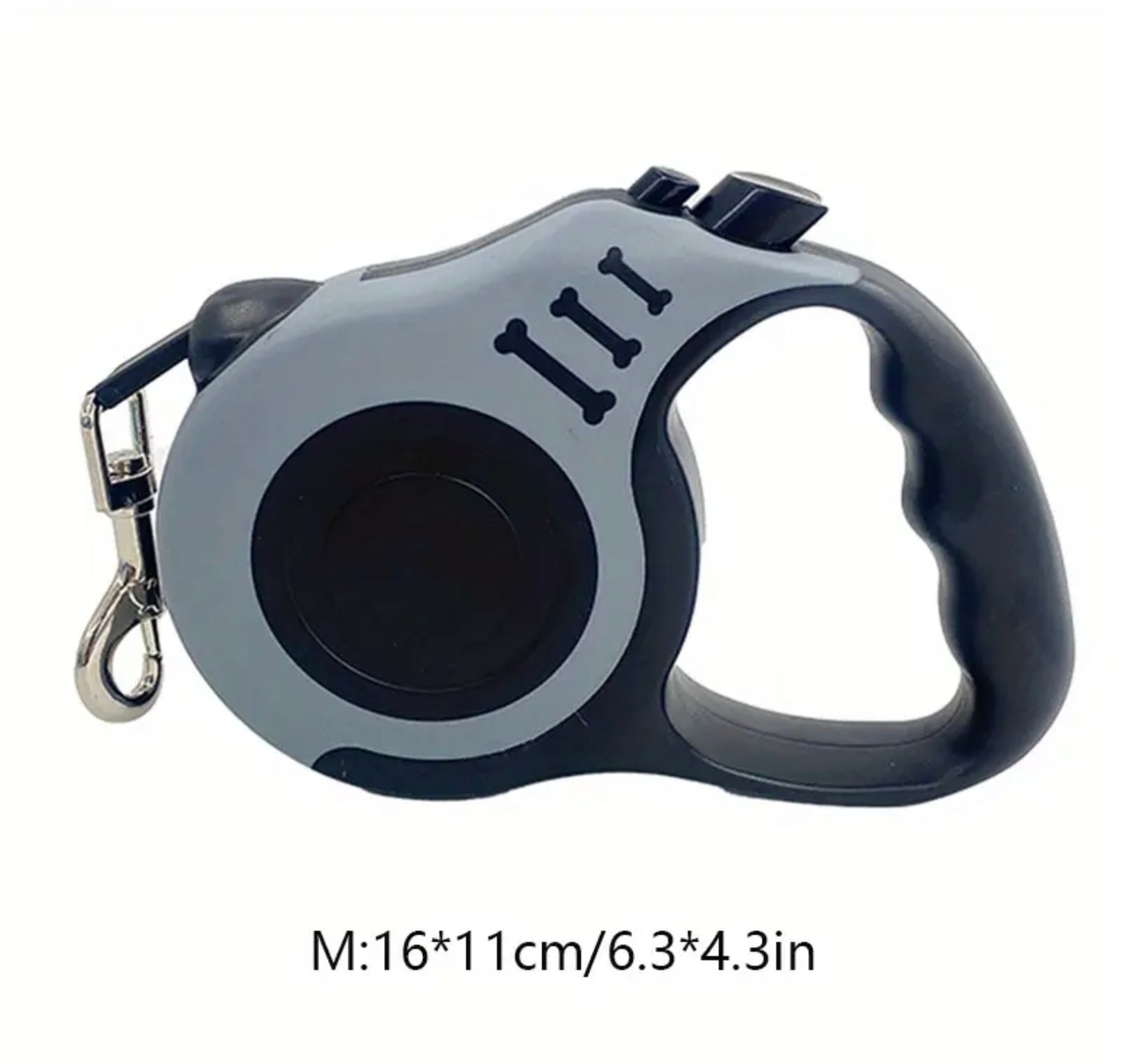 Retractable Dog Leash with Lock Switch – Colorful Bone Pattern & Durable Nylon Rope