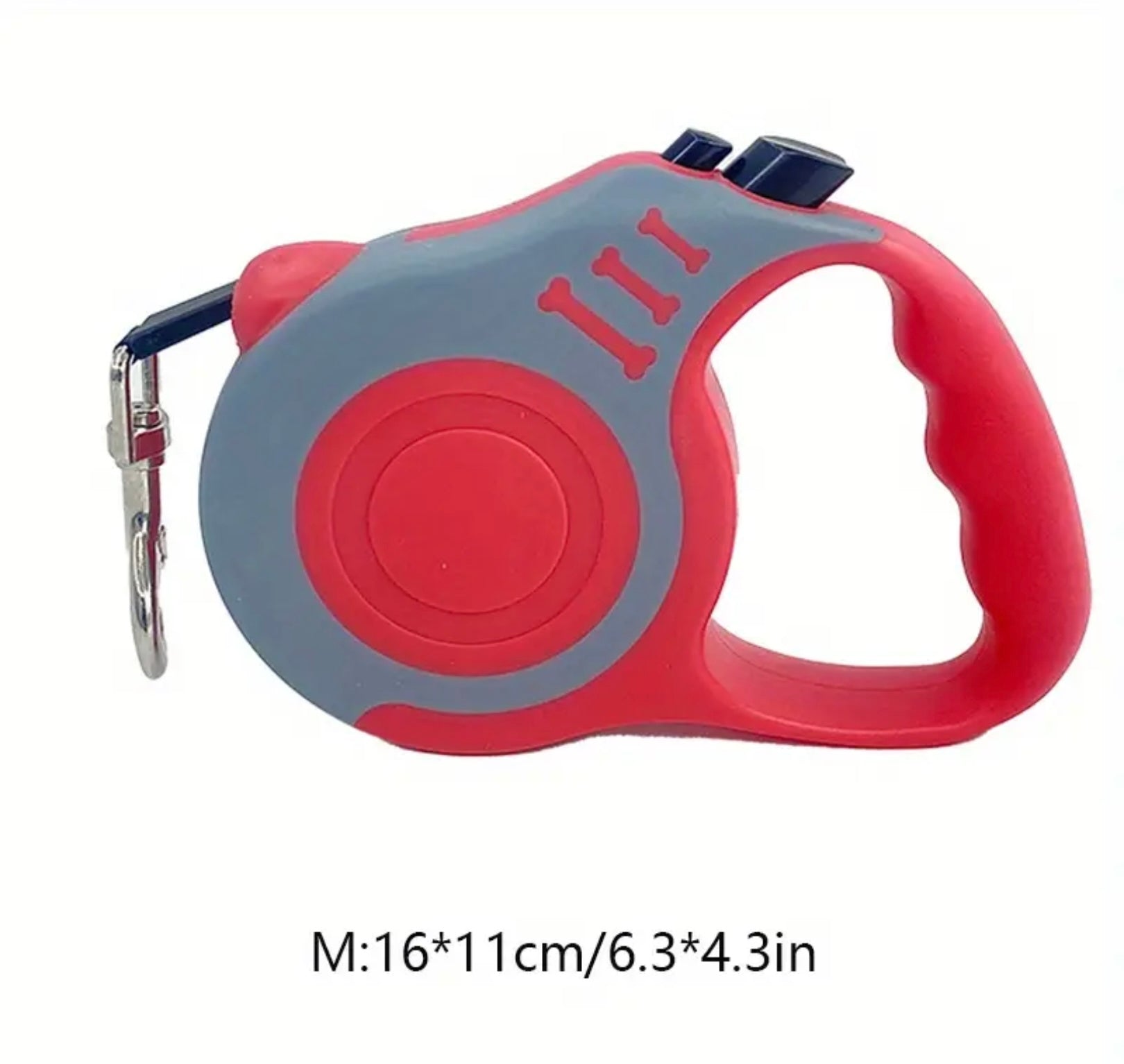 Retractable Dog Leash with Lock Switch – Colorful Bone Pattern & Durable Nylon Rope