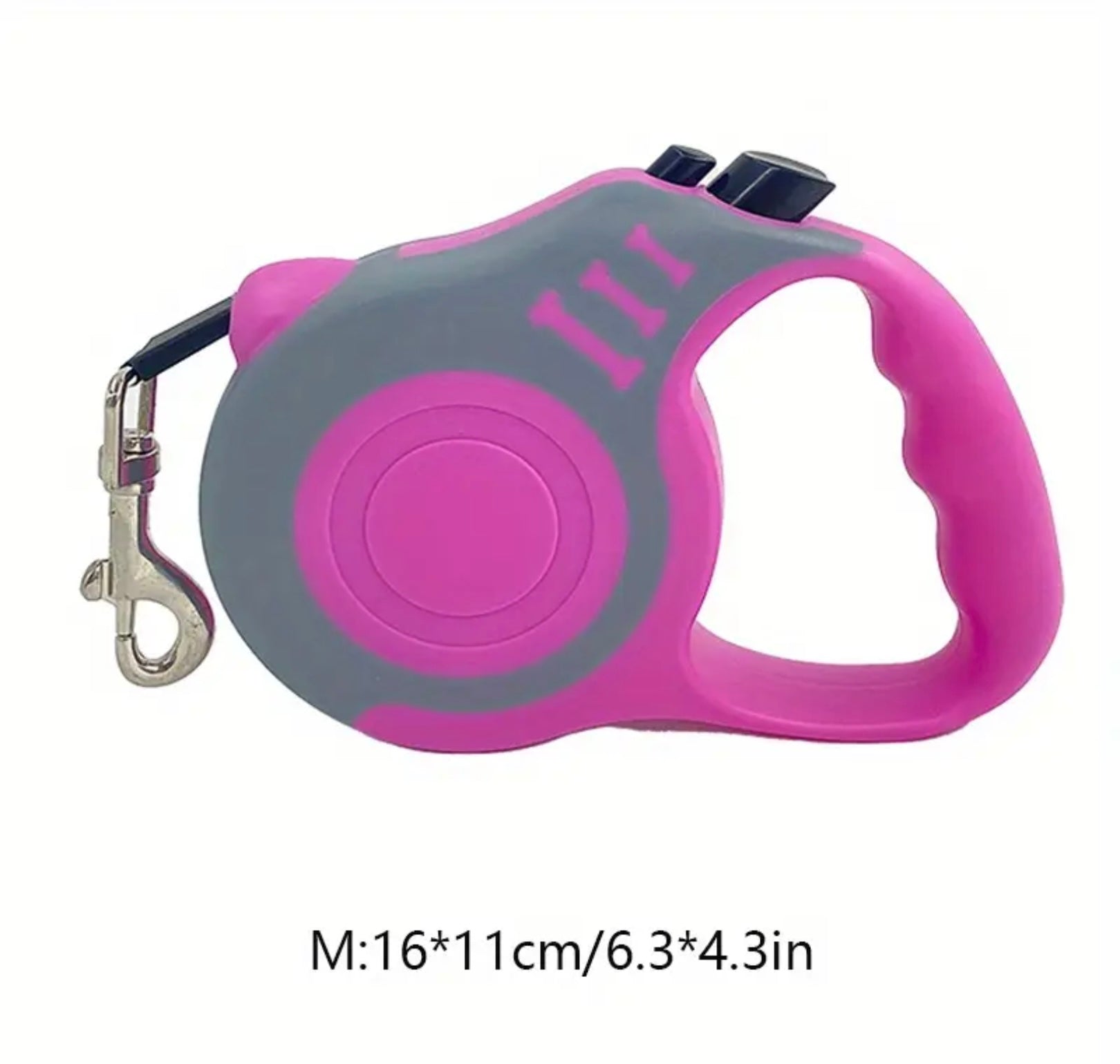 Retractable Dog Leash with Lock Switch – Colorful Bone Pattern & Durable Nylon Rope