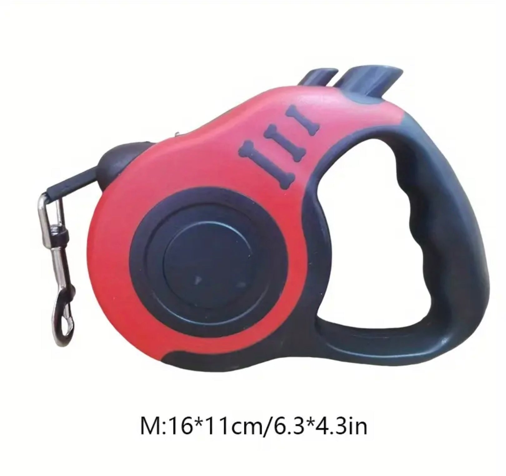 Retractable Dog Leash with Lock Switch – Colorful Bone Pattern & Durable Nylon Rope