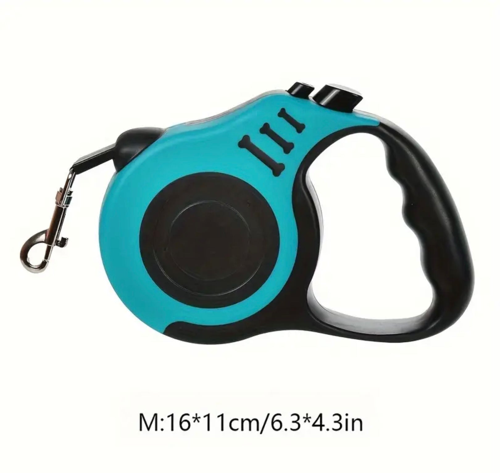 Retractable Dog Leash with Lock Switch – Colorful Bone Pattern & Durable Nylon Rope