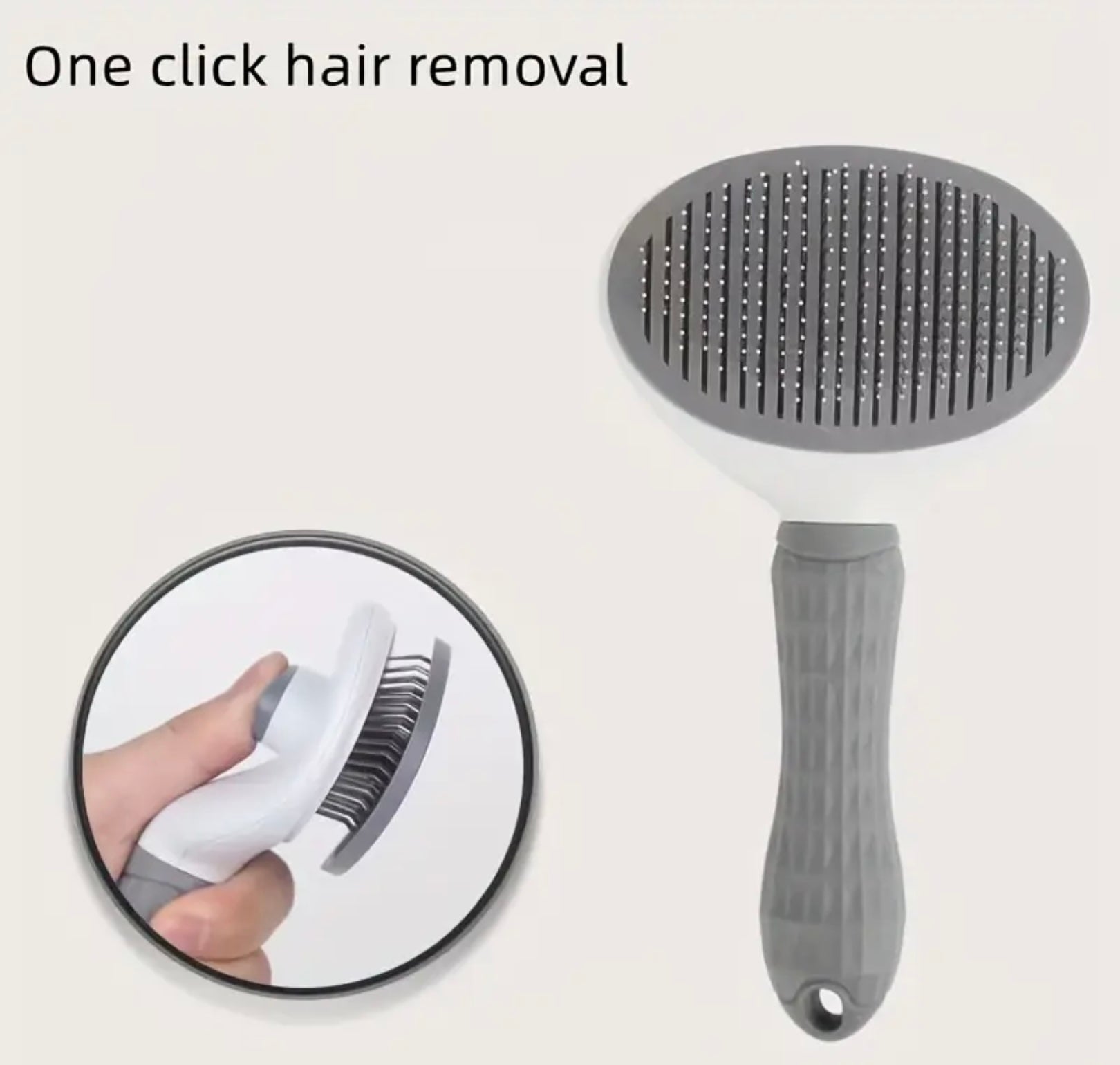One-Click Pet Hair Remover Brush – Shedding Comb for Cats & Dogs with Stainless Steel Needle Pins