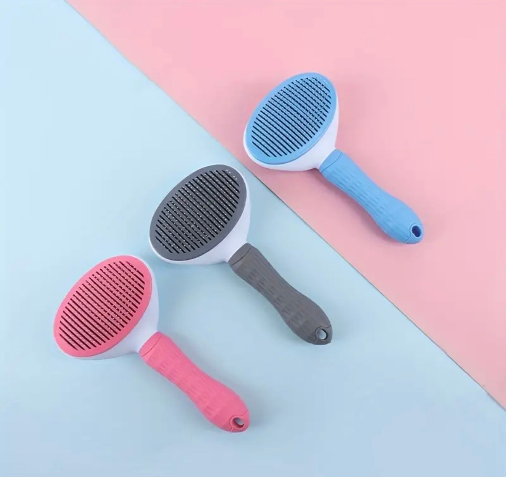 One-Click Pet Hair Remover Brush – Shedding Comb for Cats & Dogs with Stainless Steel Needle Pins