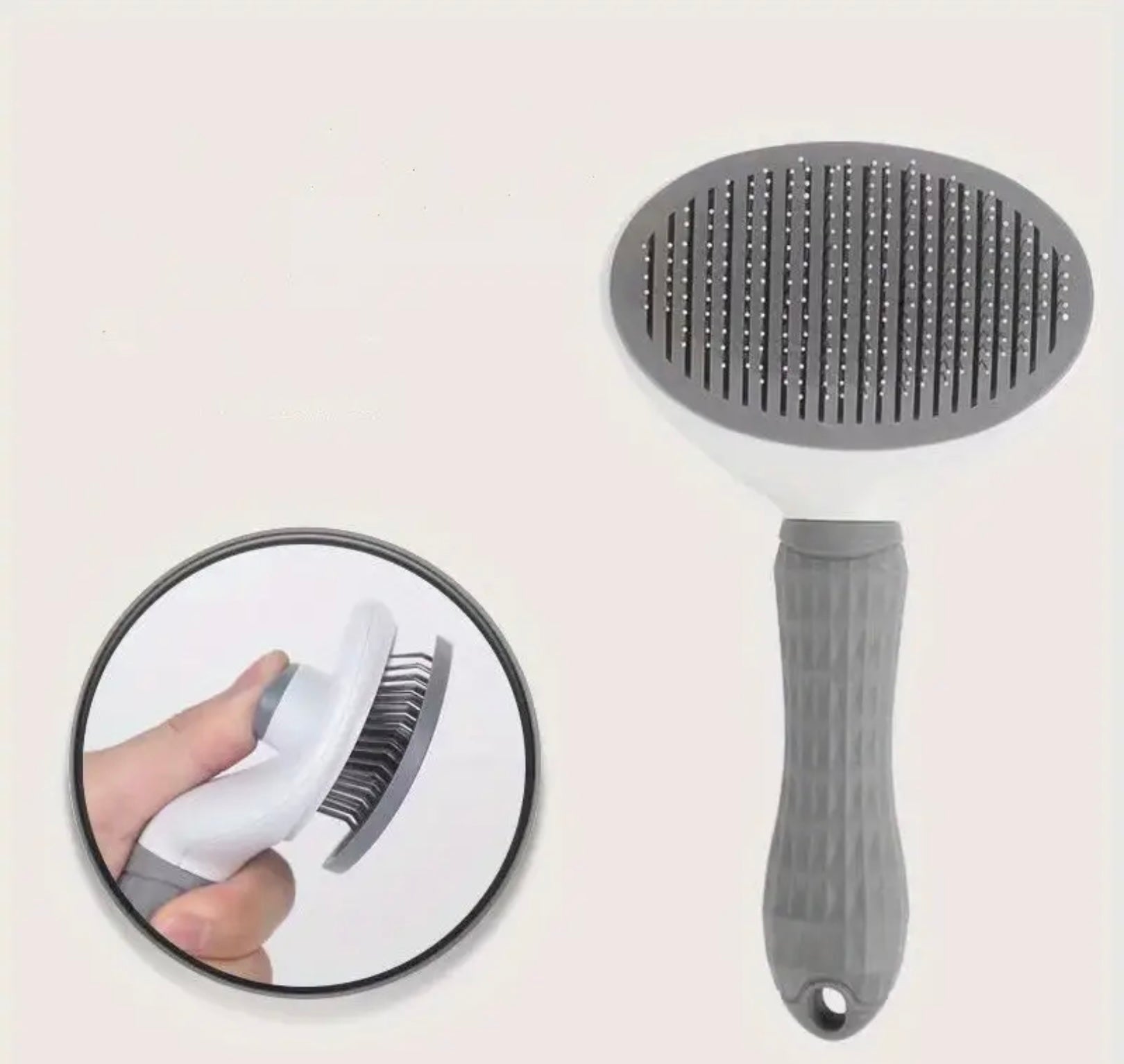 One-Click Pet Hair Remover Brush – Shedding Comb for Cats & Dogs with Stainless Steel Needle Pins