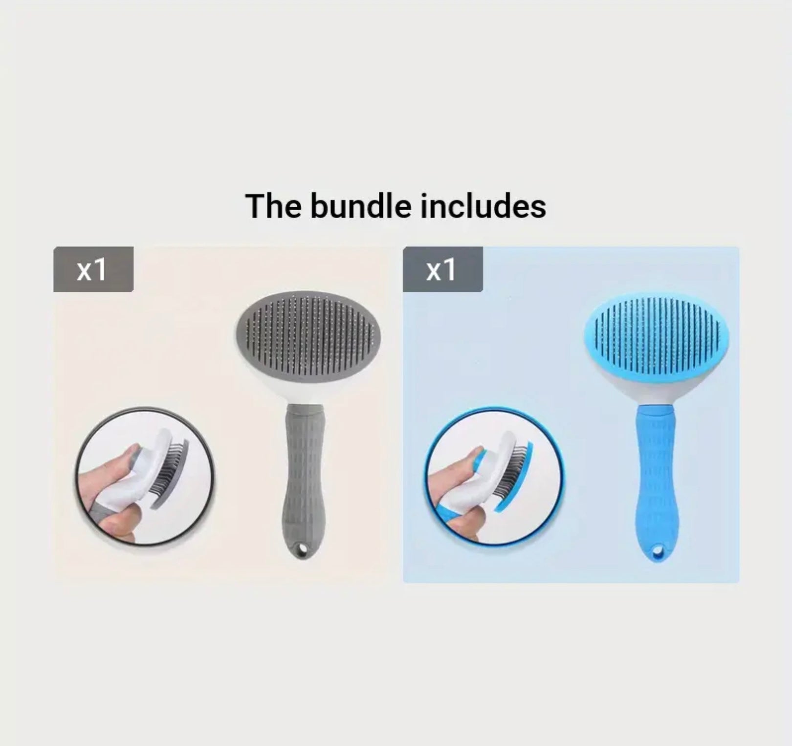 One-Click Pet Hair Remover Brush – Shedding Comb for Cats & Dogs with Stainless Steel Needle Pins