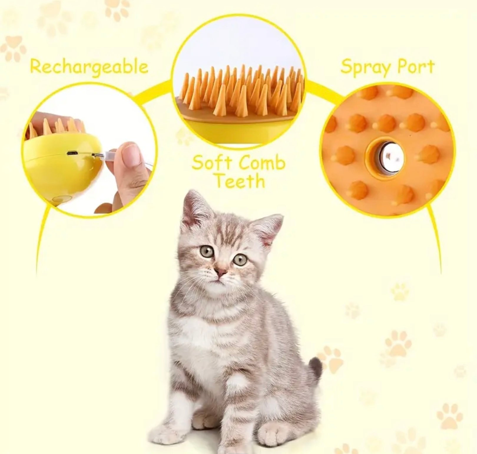 Electric Pet Grooming Brush – Hair Removal & Massage Tool for Cats and Dogs