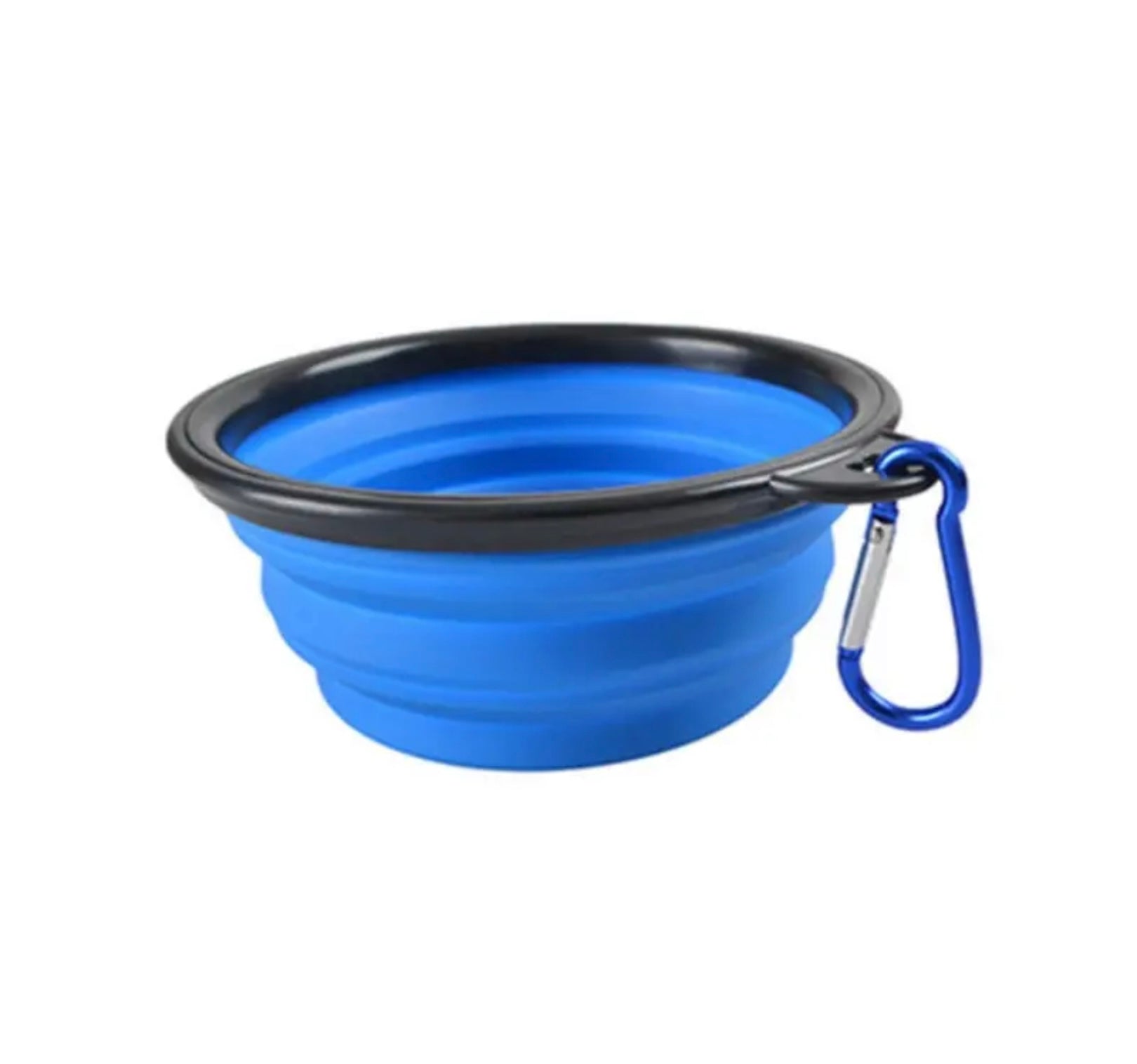 Foldable Portable Pet Bowl – 350ml TPR Travel Dish with Black Frame for Outdoor Use
