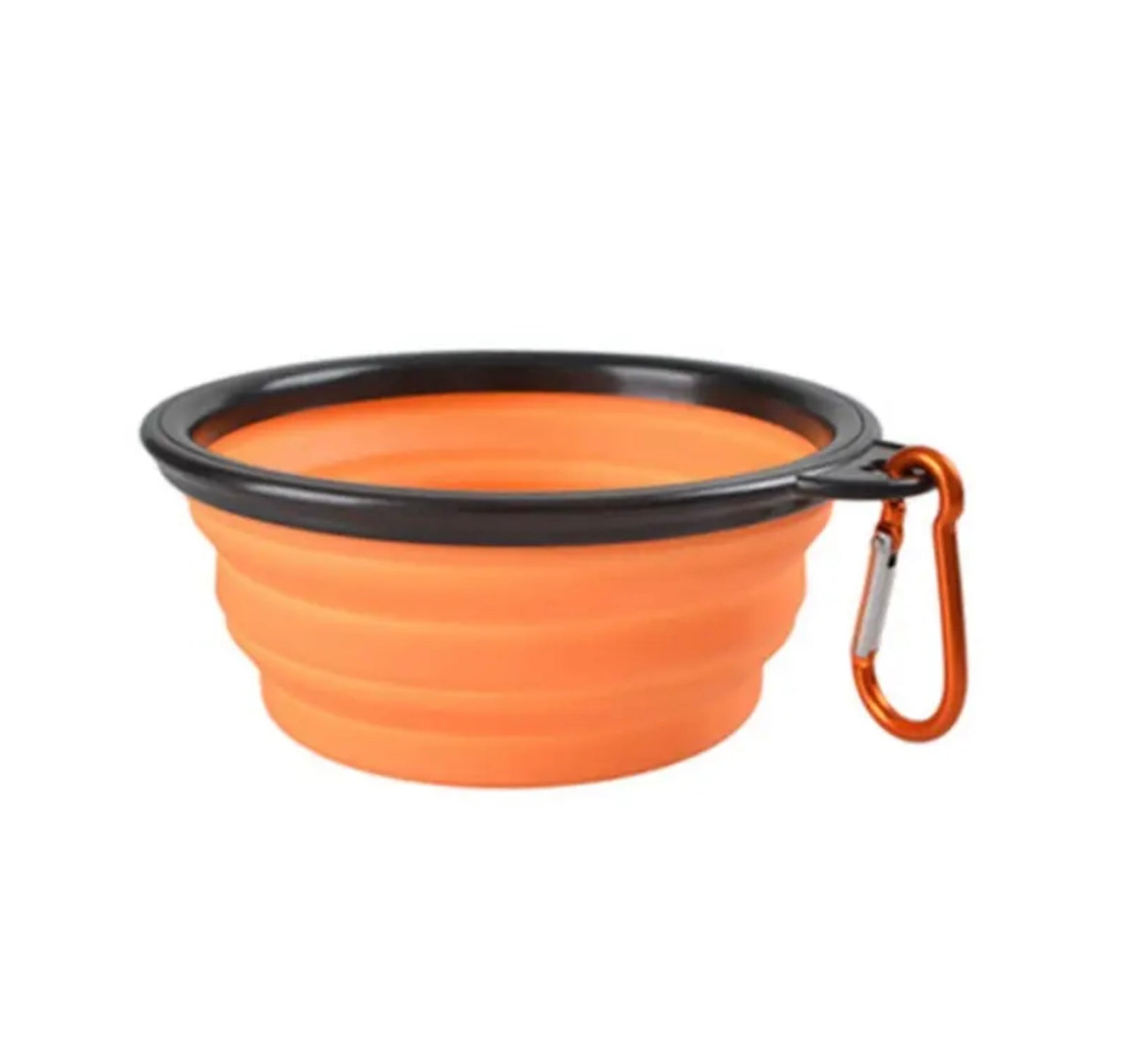 Foldable Portable Pet Bowl – 350ml TPR Travel Dish with Black Frame for Outdoor Use