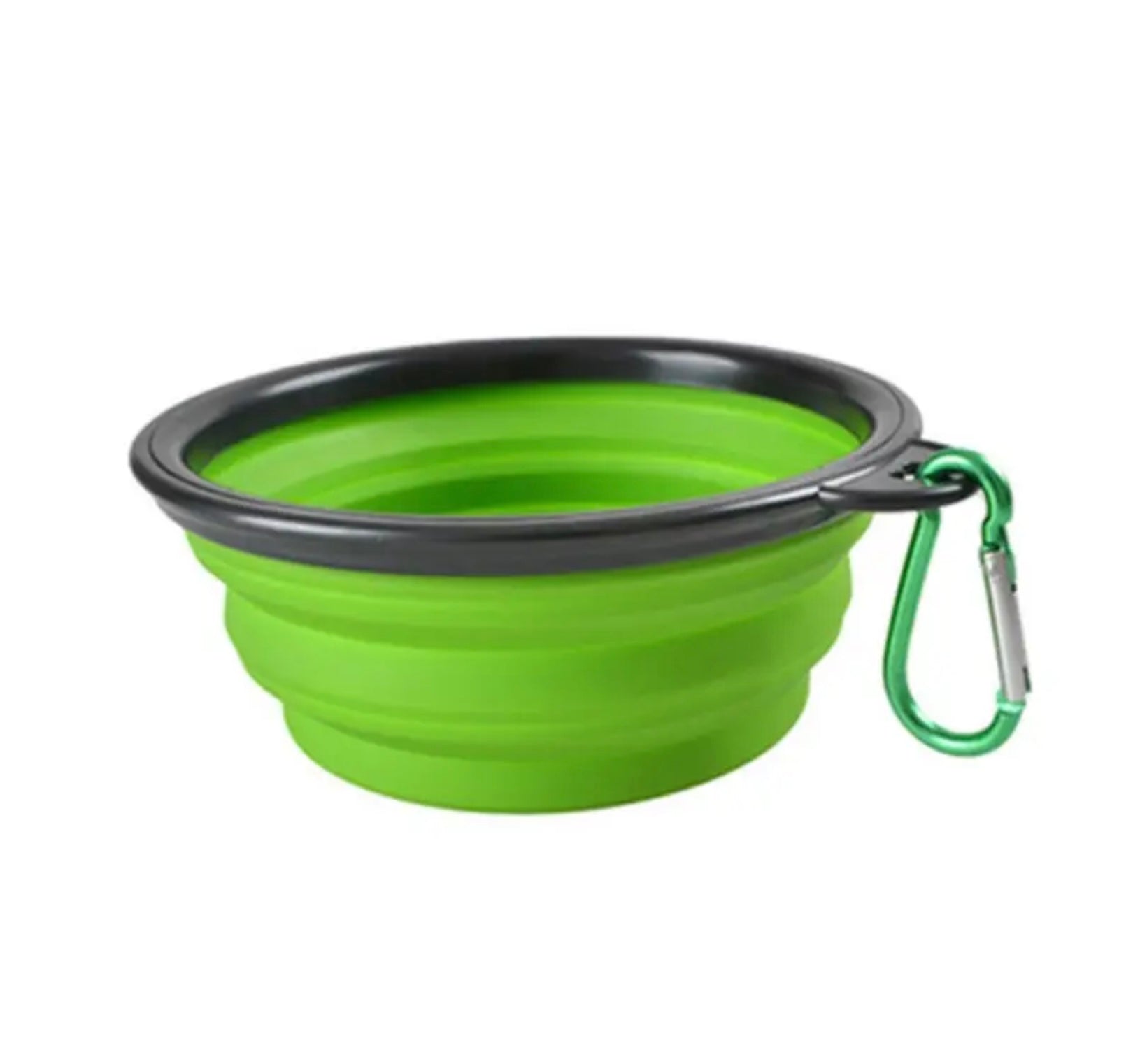 Foldable Portable Pet Bowl – 350ml TPR Travel Dish with Black Frame for Outdoor Use