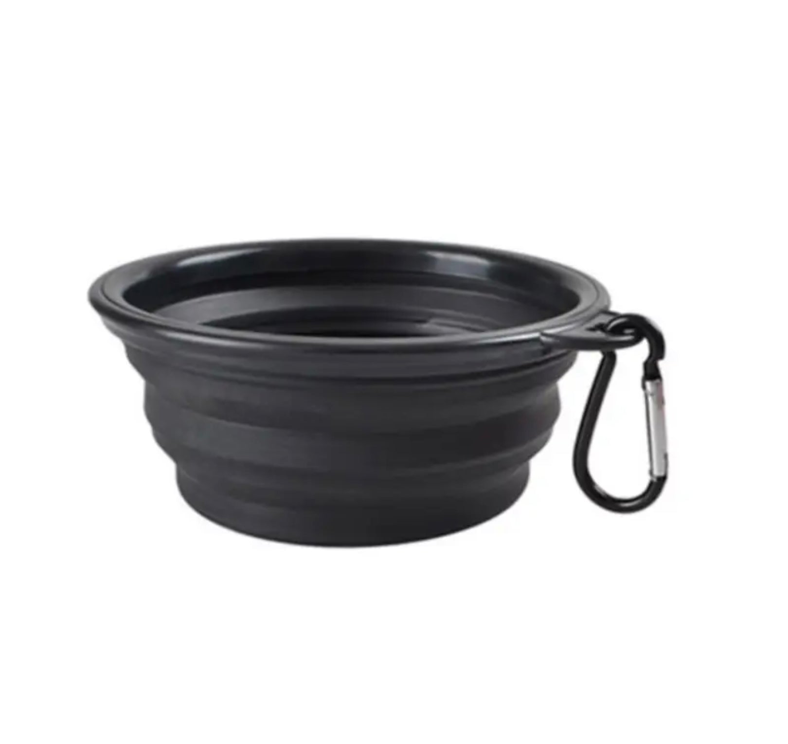 Foldable Portable Pet Bowl – 350ml TPR Travel Dish with Black Frame for Outdoor Use