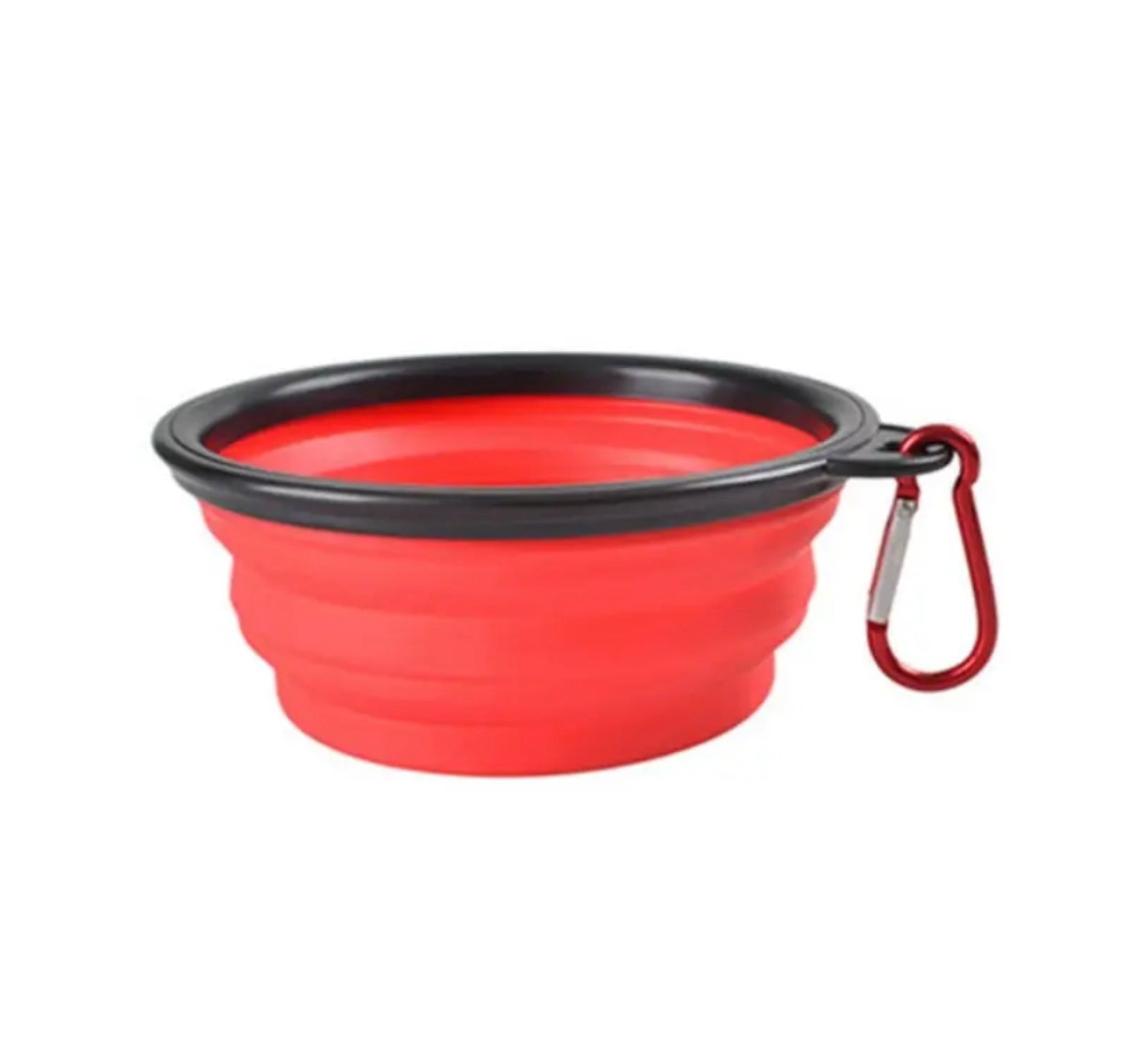 Foldable Portable Pet Bowl – 350ml TPR Travel Dish with Black Frame for Outdoor Use
