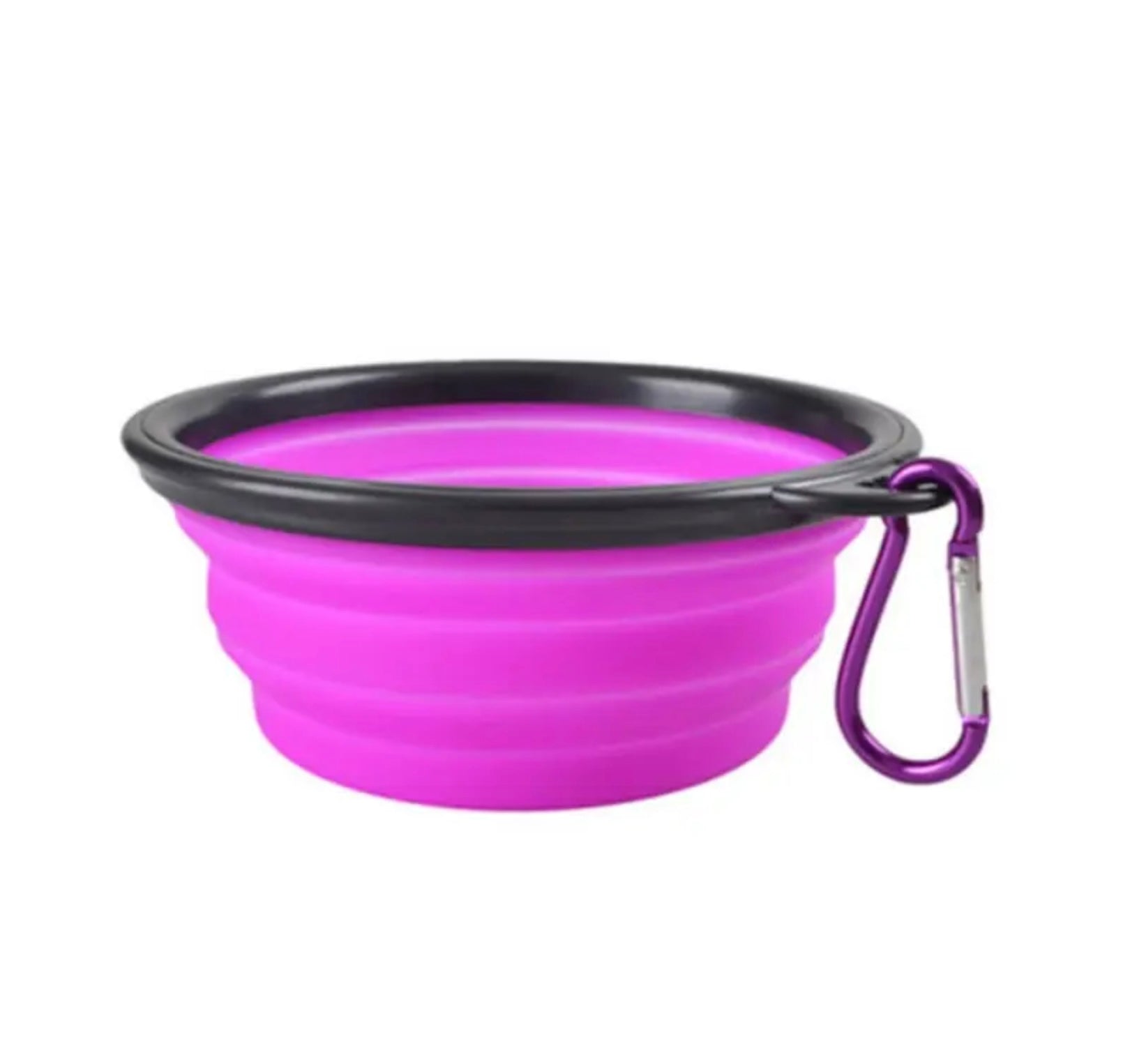 Foldable Portable Pet Bowl – 350ml TPR Travel Dish with Black Frame for Outdoor Use