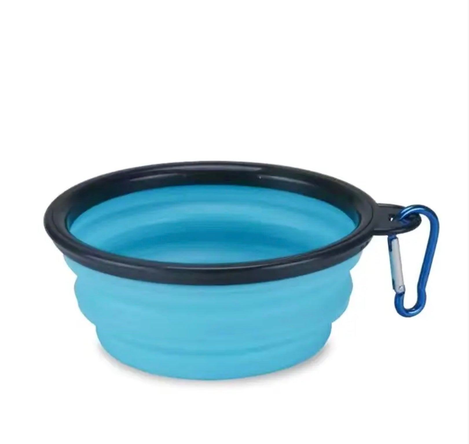 Foldable Portable Pet Bowl – 350ml TPR Travel Dish with Black Frame for Outdoor Use