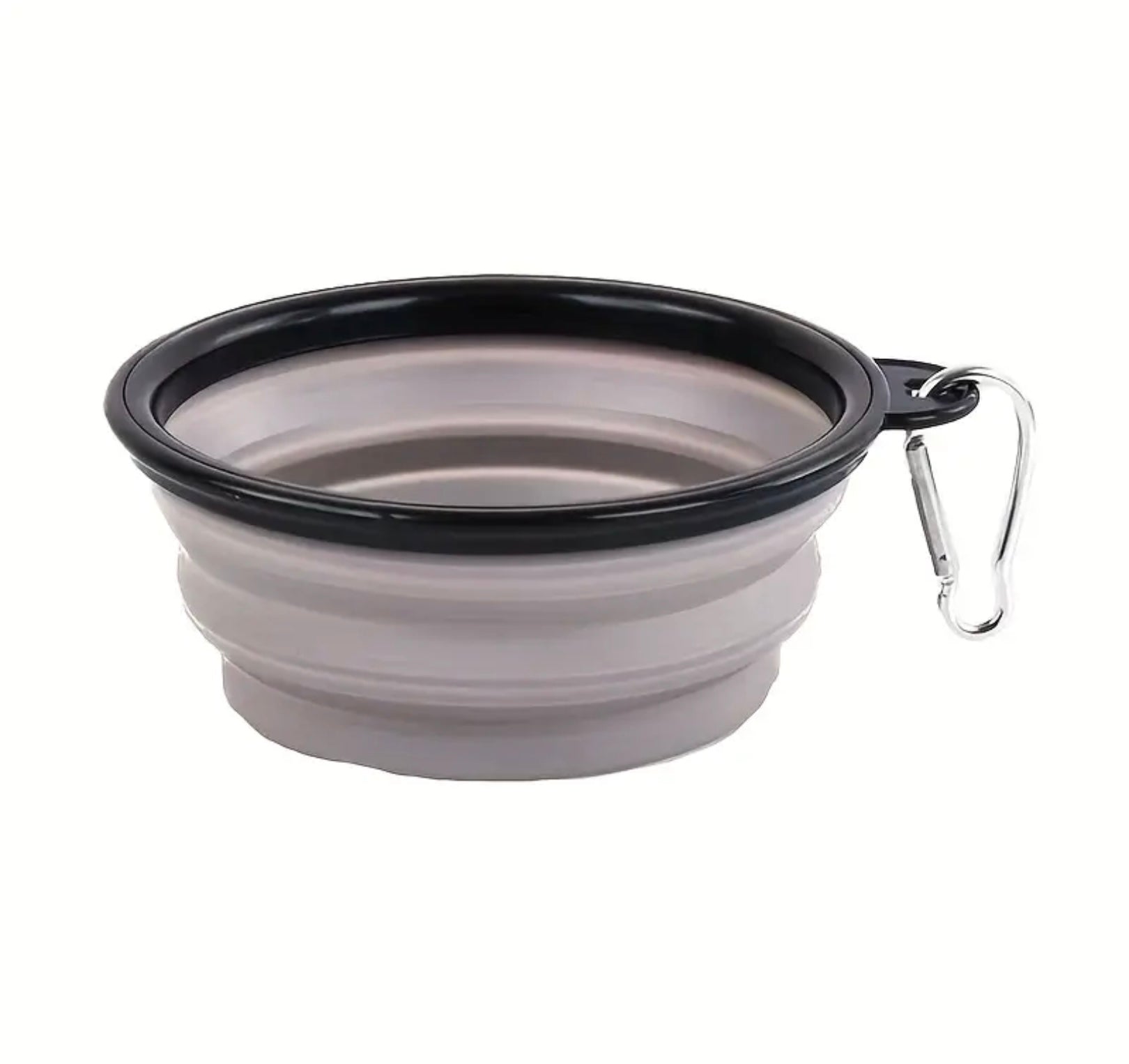 Foldable Portable Pet Bowl – 350ml TPR Travel Dish with Black Frame for Outdoor Use