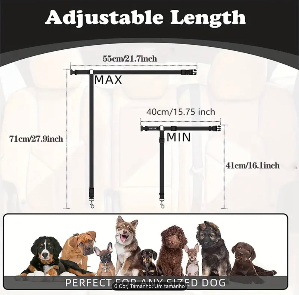 Dog Car Seat Belt – Adjustable Pet Safety Harness with Buckle for Vehicles