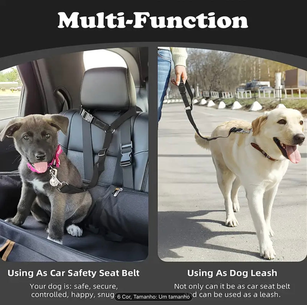 Dog Car Seat Belt – Adjustable Pet Safety Harness with Buckle for Vehicles