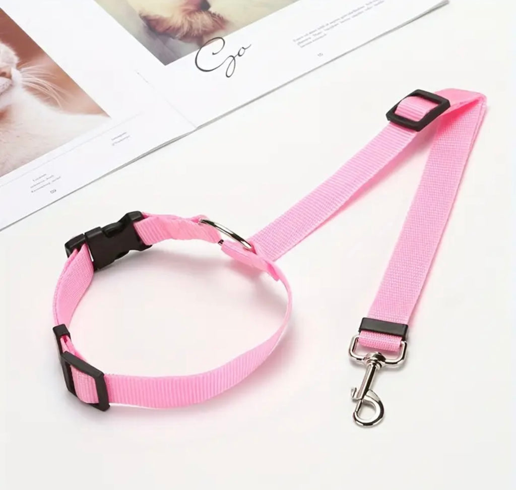 Dog Car Seat Belt – Adjustable Pet Safety Harness with Buckle for Vehicles