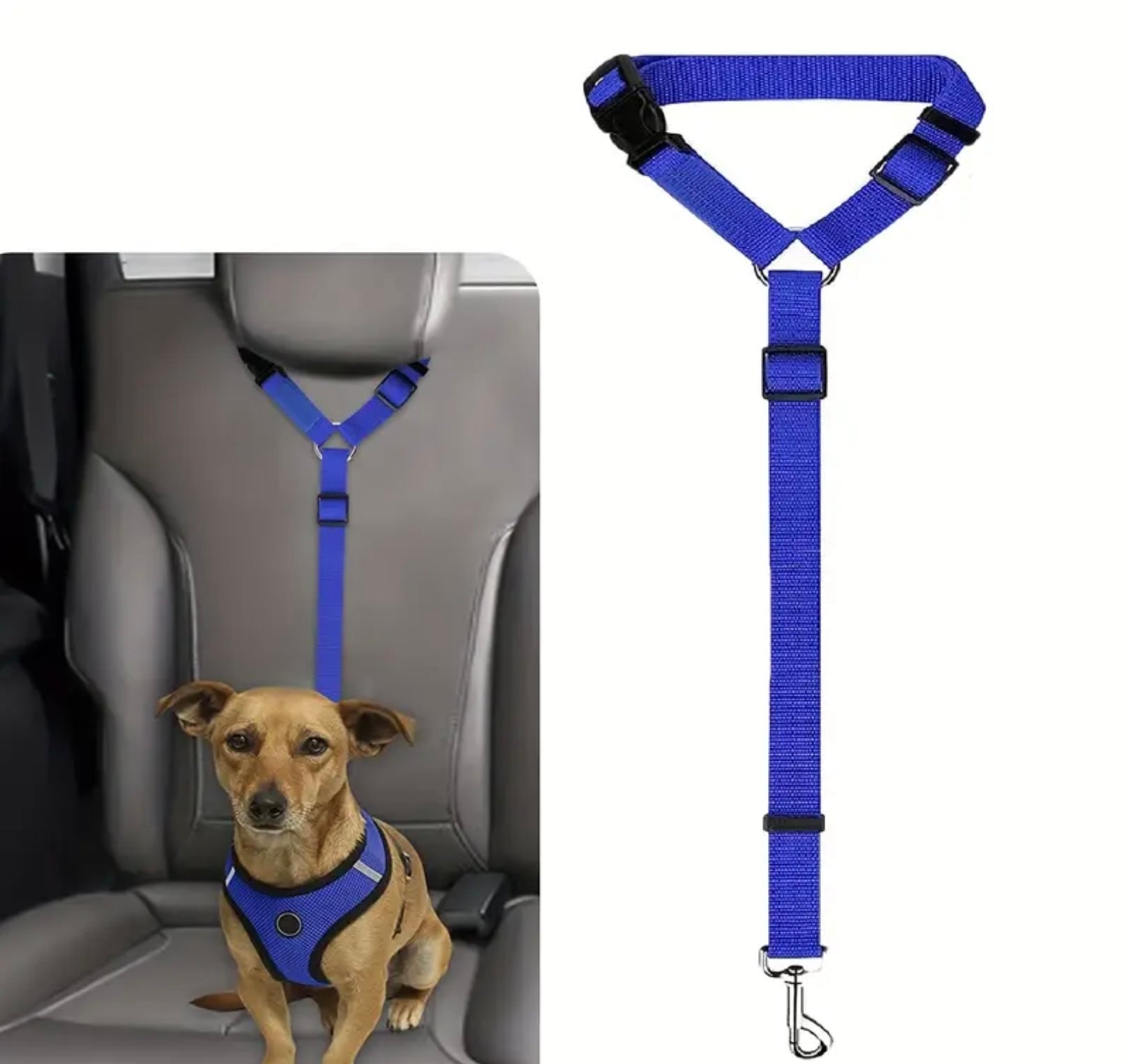 Dog Car Seat Belt – Adjustable Pet Safety Harness with Buckle for Vehicles