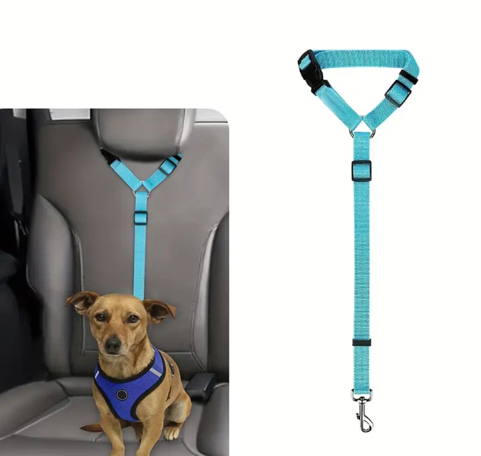 Dog Car Seat Belt – Adjustable Pet Safety Harness with Buckle for Vehicles