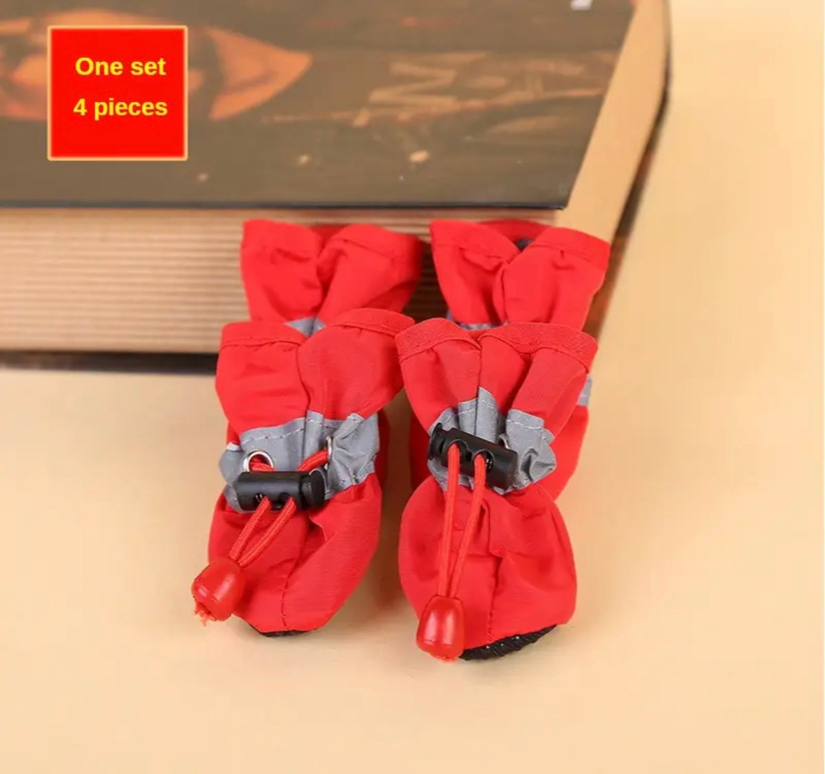 Set of 4 Waterproof Dog Boots – Paw Protection for Small Dogs, Ideal for Rain & Cold Weather