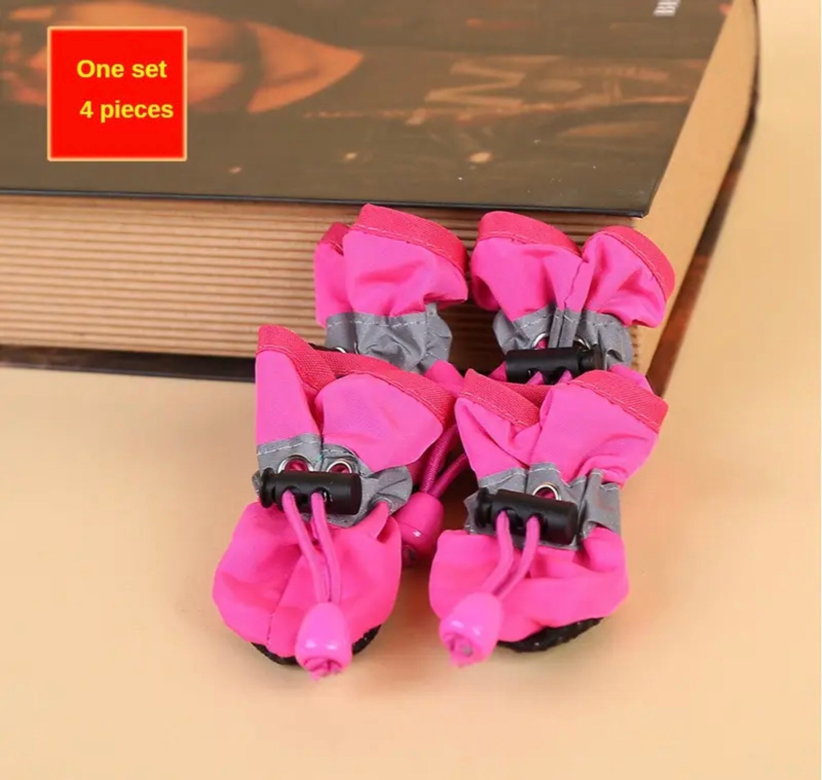 Set of 4 Waterproof Dog Boots – Paw Protection for Small Dogs, Ideal for Rain & Cold Weather
