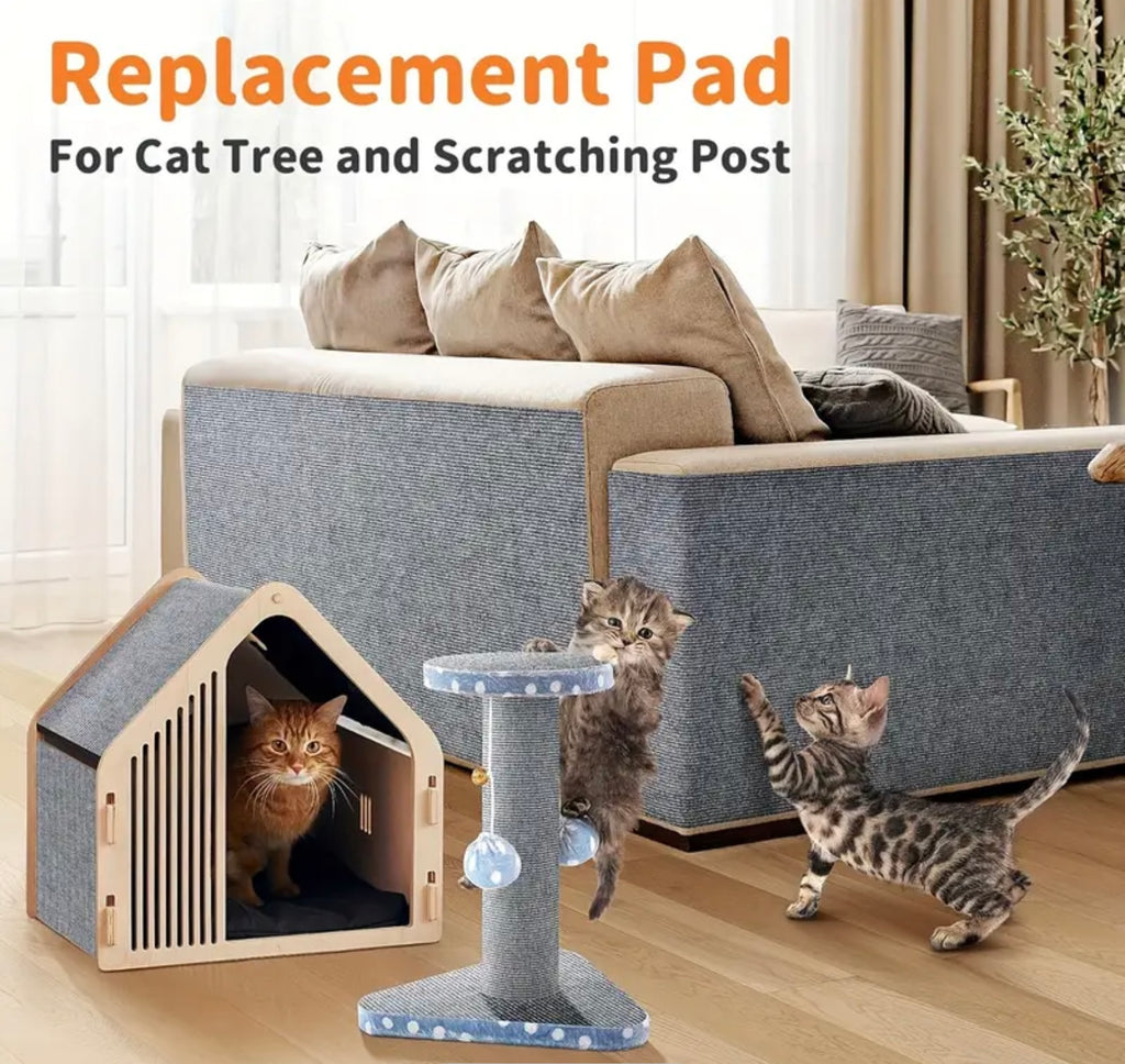 Trim-to-Fit Cat Furniture Protector – Self-Adhesive Anti-Scratch Mat for Sofas, Doors & Cat Trees (Gray, 78.7 x 15.8 in)