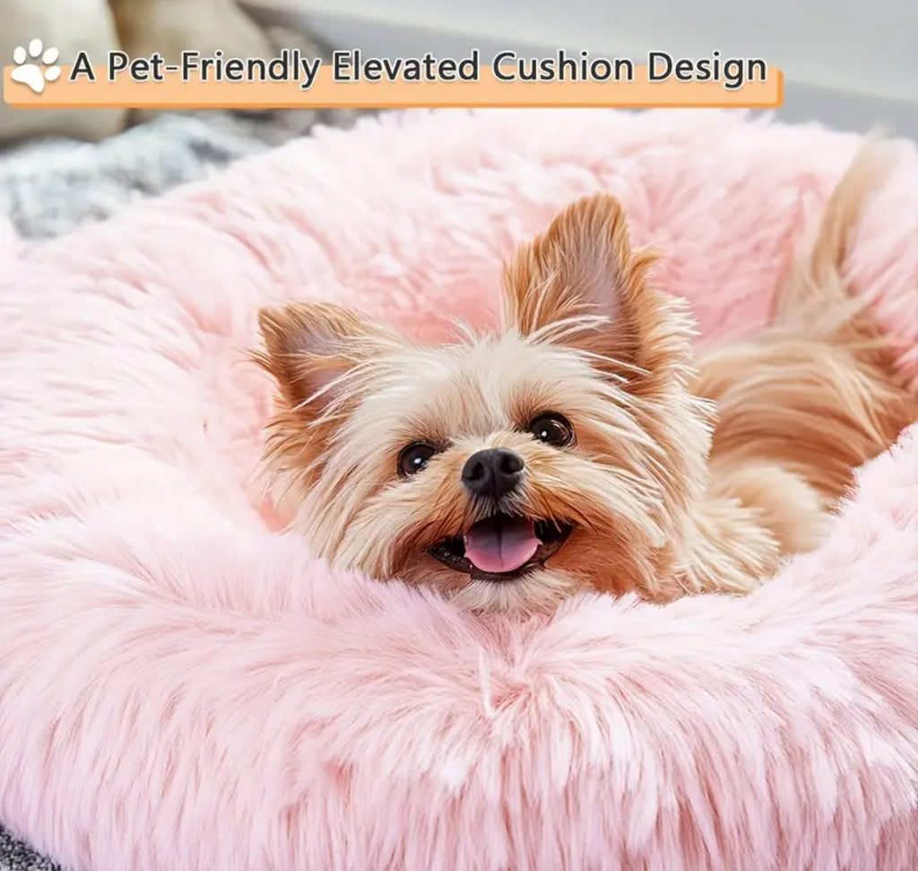 Cozy Donut Pet Bed – Soft Plush Round Bed for Small, Medium & Large Dogs and Cats (6 Sizes)