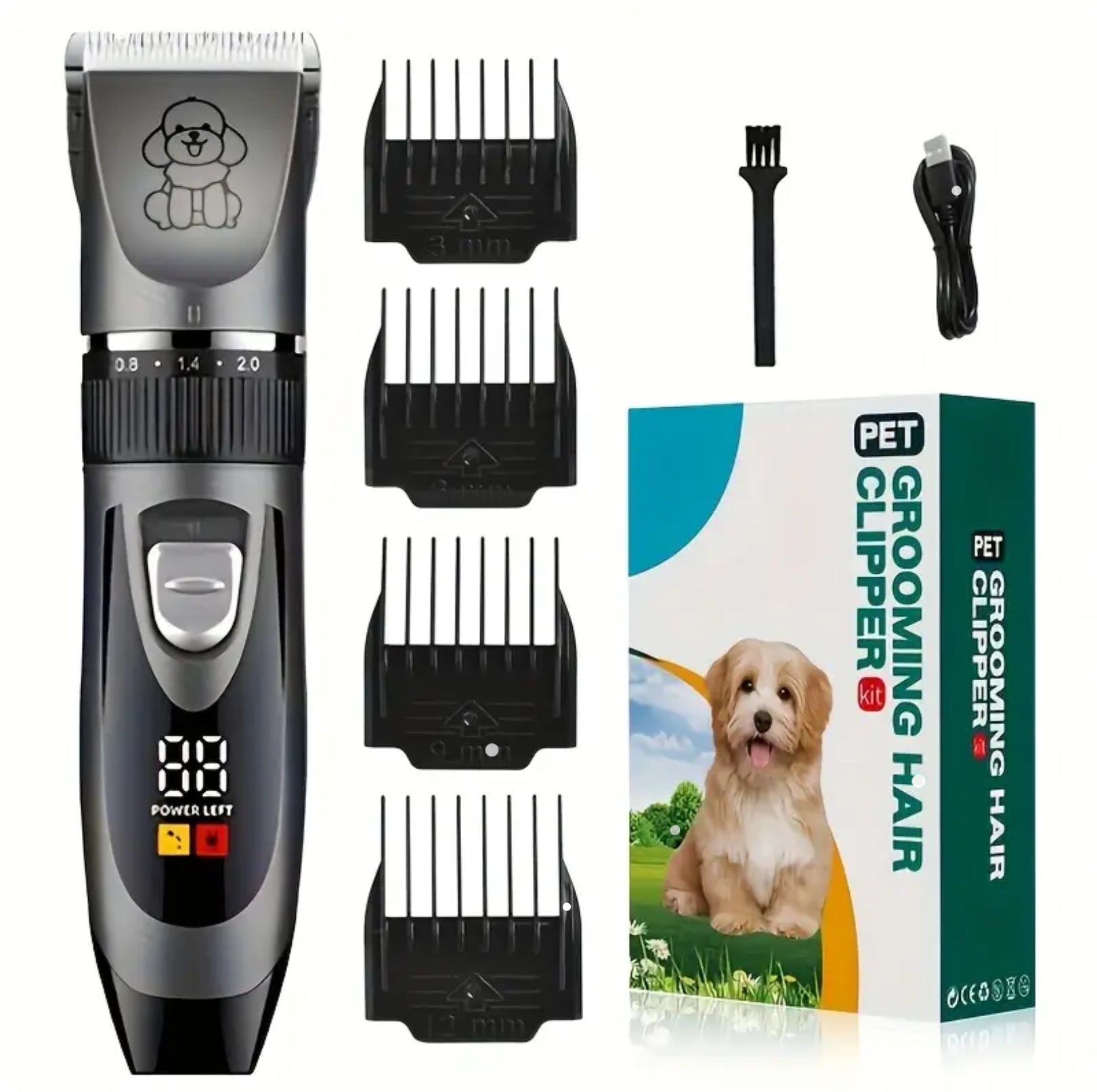 Rechargeable Pet Grooming Clipper Kit – Adjustable Trimmer for All Fur Lengths