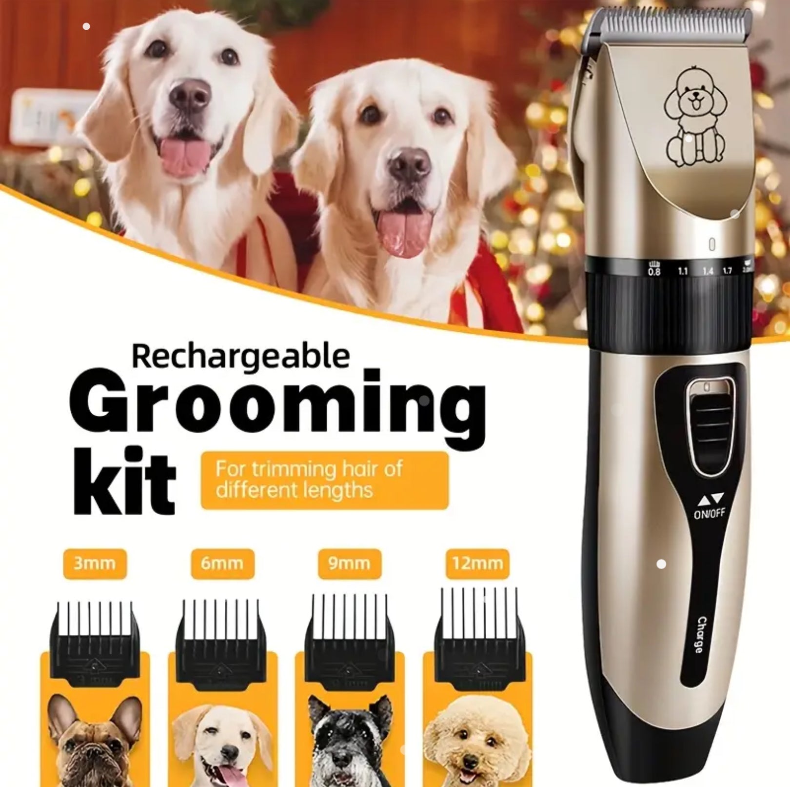 Rechargeable Pet Grooming Clipper Kit – Adjustable Trimmer for All Fur Lengths