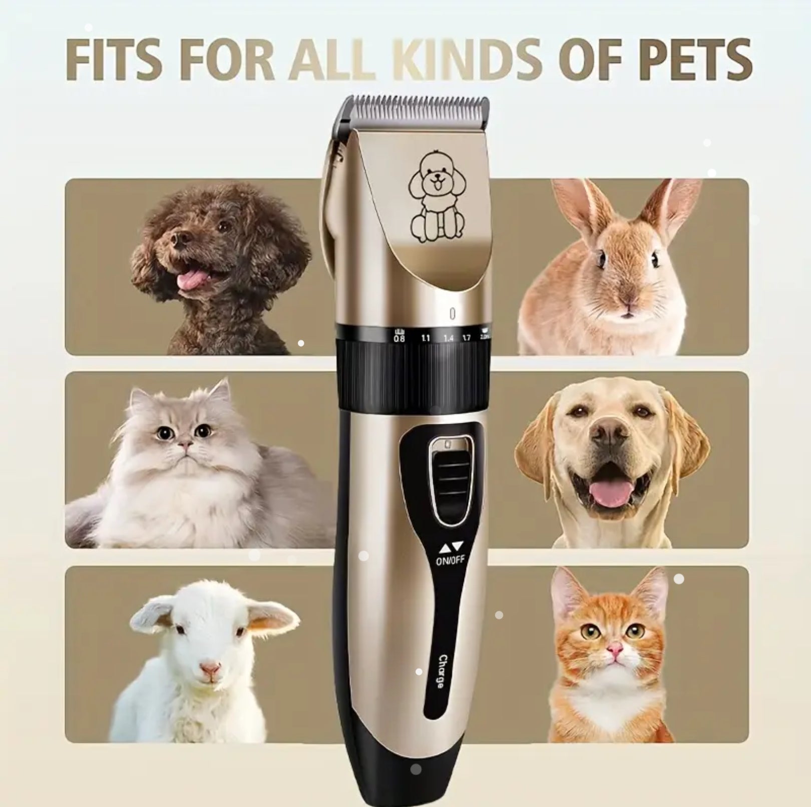 Rechargeable Pet Grooming Clipper Kit – Adjustable Trimmer for All Fur Lengths