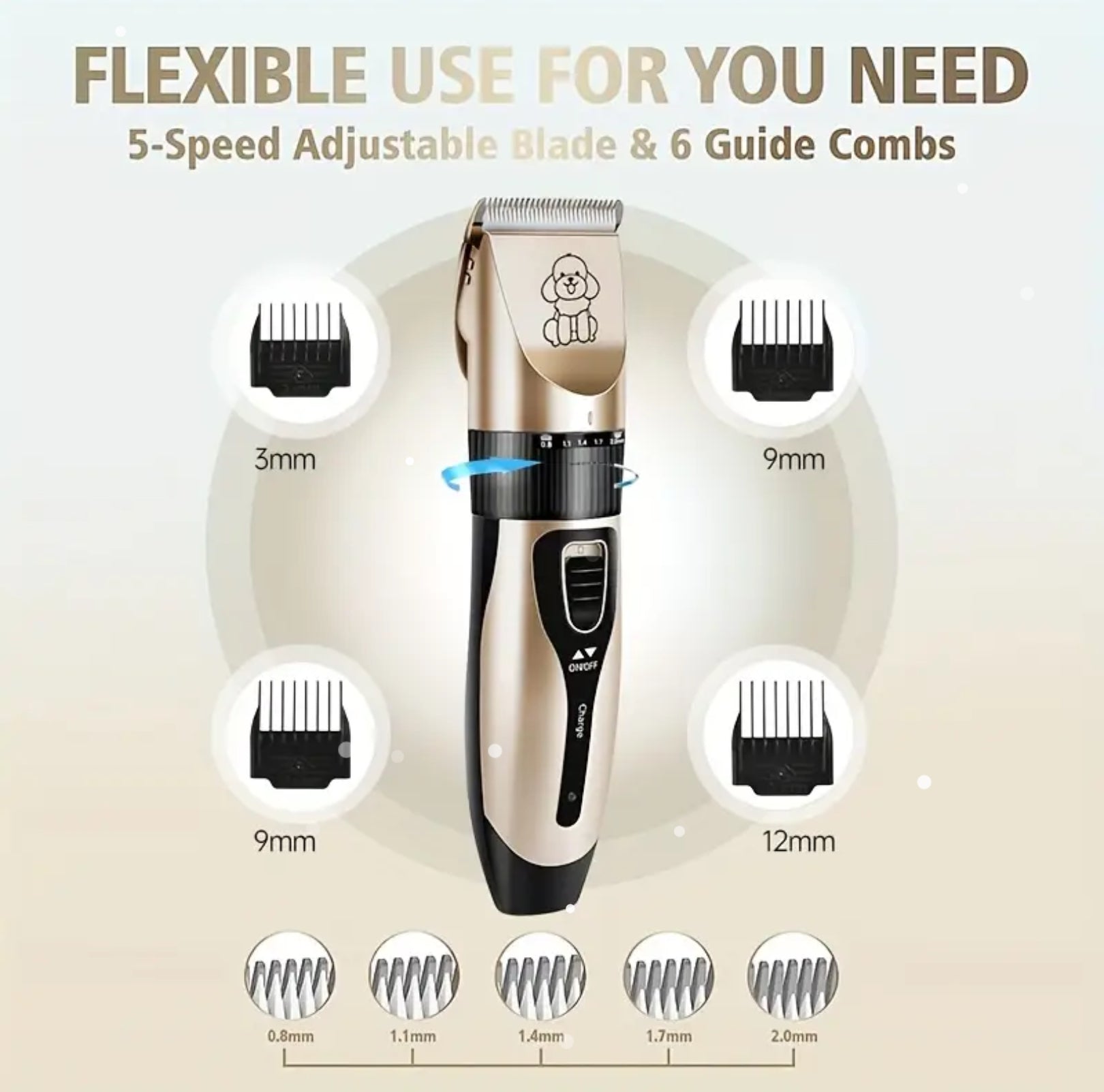 Rechargeable Pet Grooming Clipper Kit – Adjustable Trimmer for All Fur Lengths