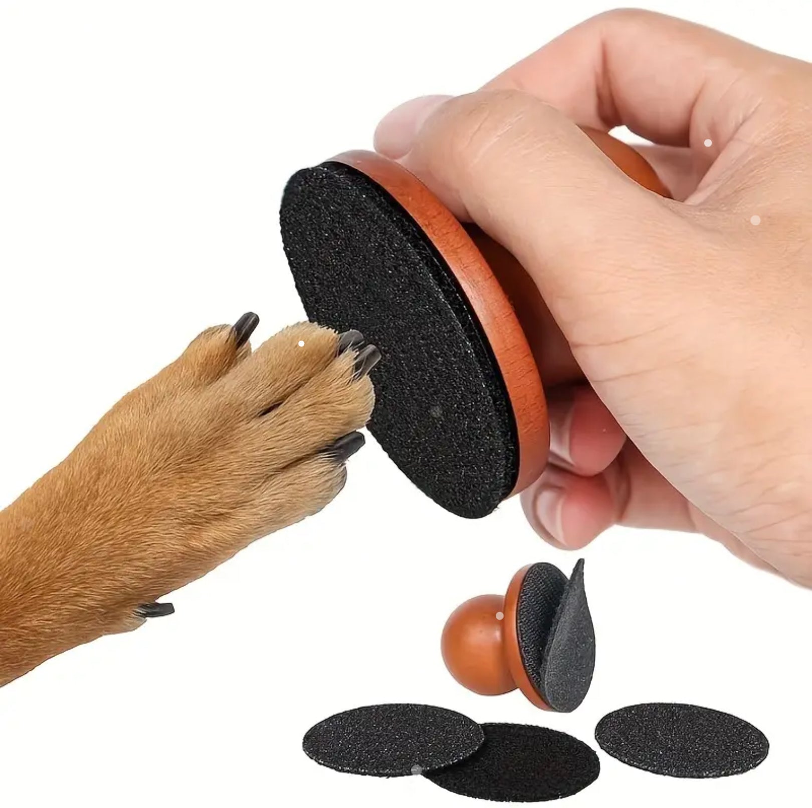 Stress-Free Dog Nail File – Natural Wood Handle & Soft Foam, Safe & Gentle Grinder for Puppies and Dogs