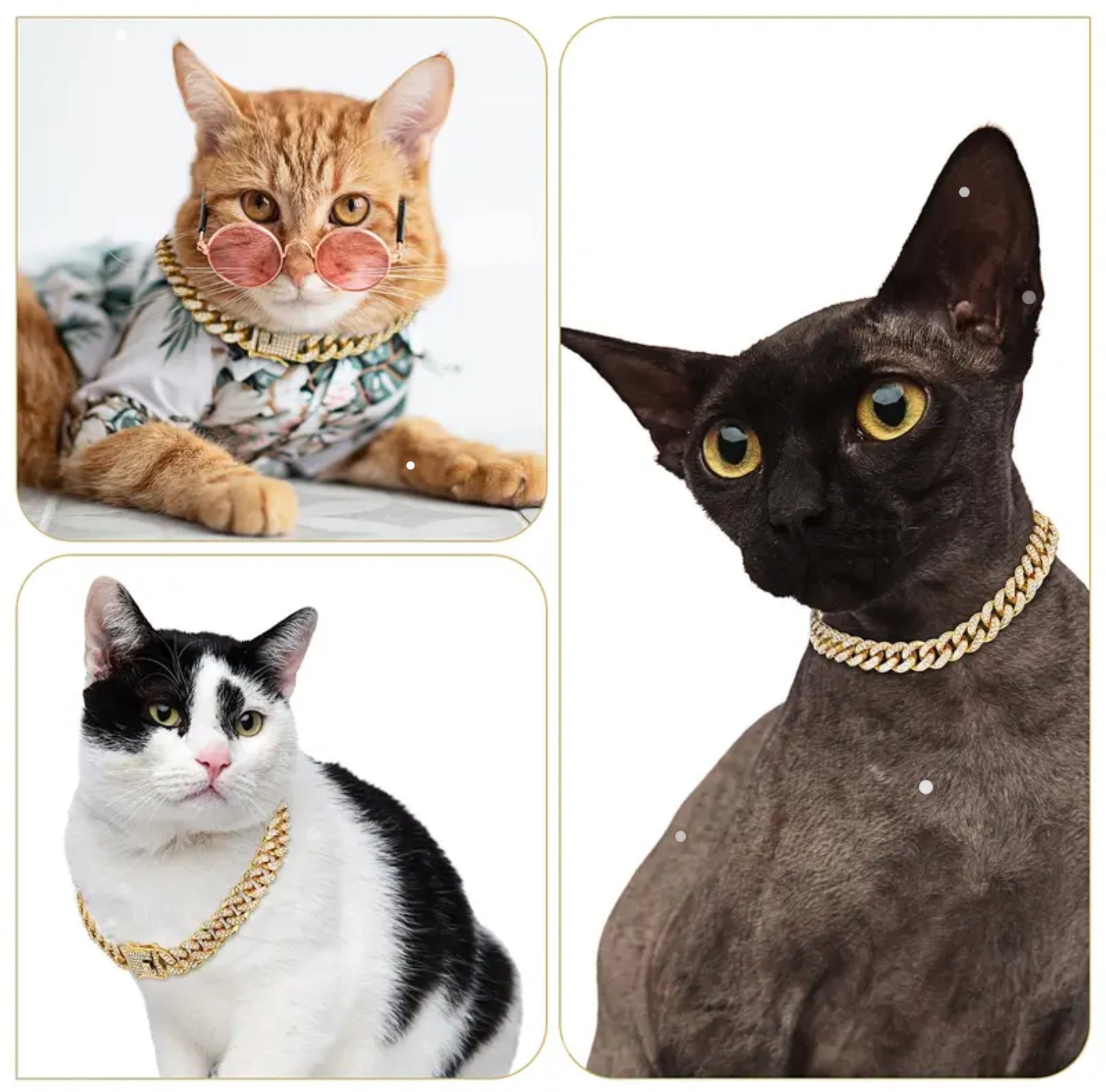 Sparkling Diamond Dog Collar – Stylish Metal Chain with Secure Buckle for Elegant Walks
