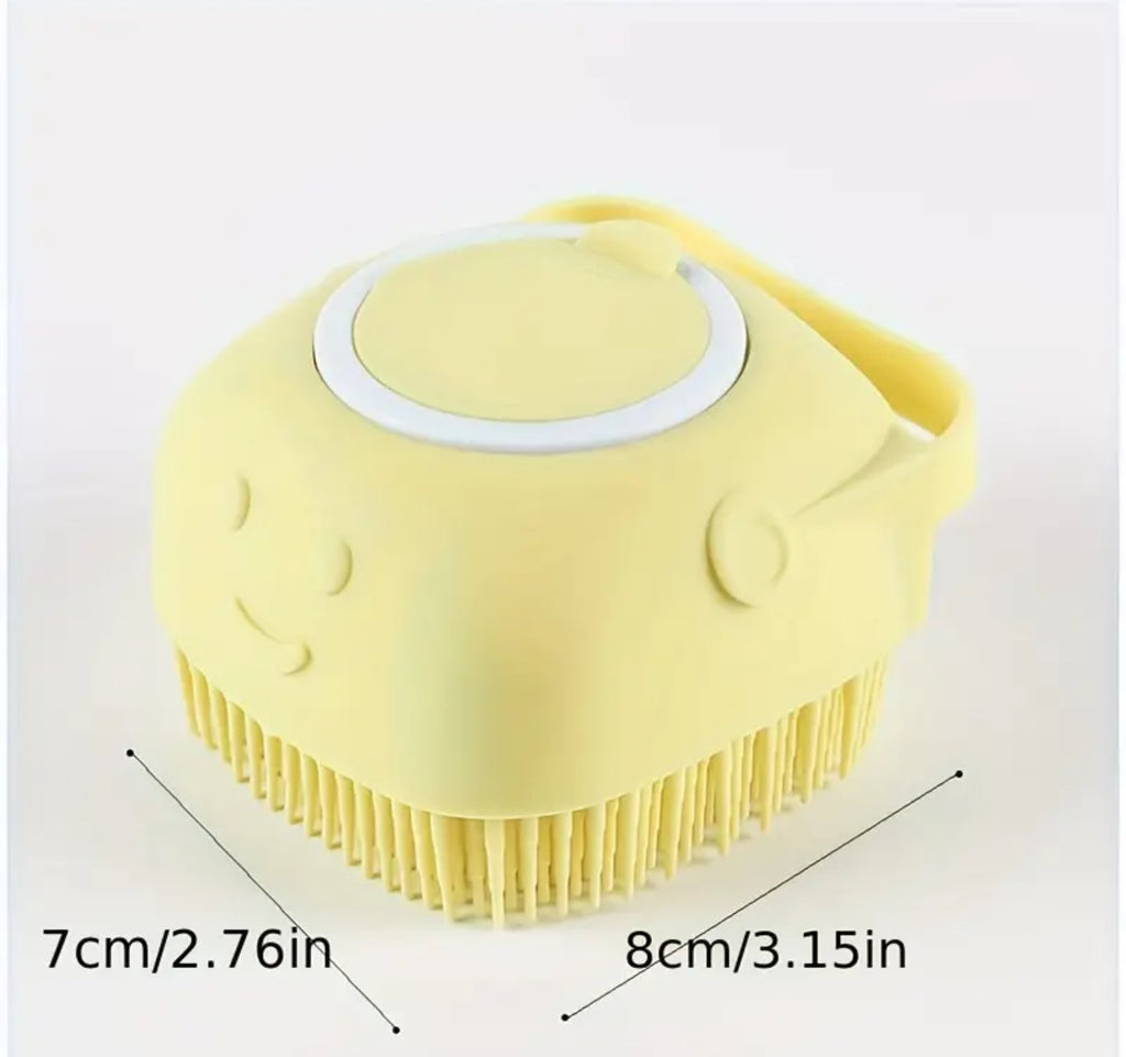 Pet Shampoo Brush – Silicone Massage Bath Brush with Built-In Shampoo Dispenser for Dogs & Cats