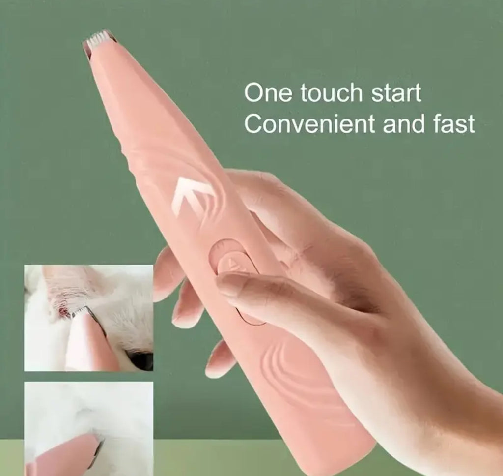 Cordless Dog Paw Trimmer – Low Noise Electric Grooming Clipper for Small Pets