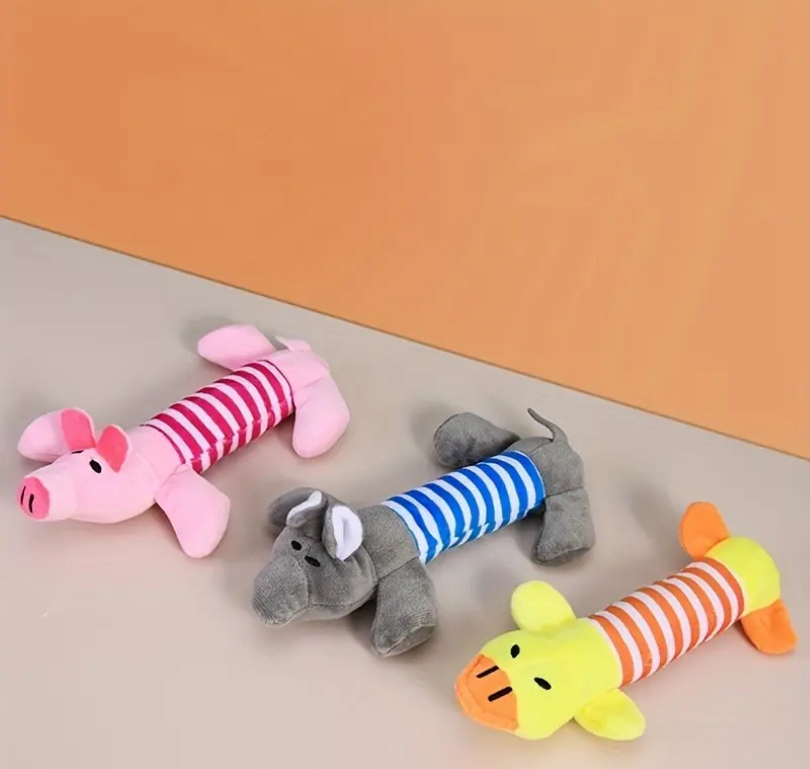Squeaky Dog Toys – Durable Elephant & Pig Chew Set