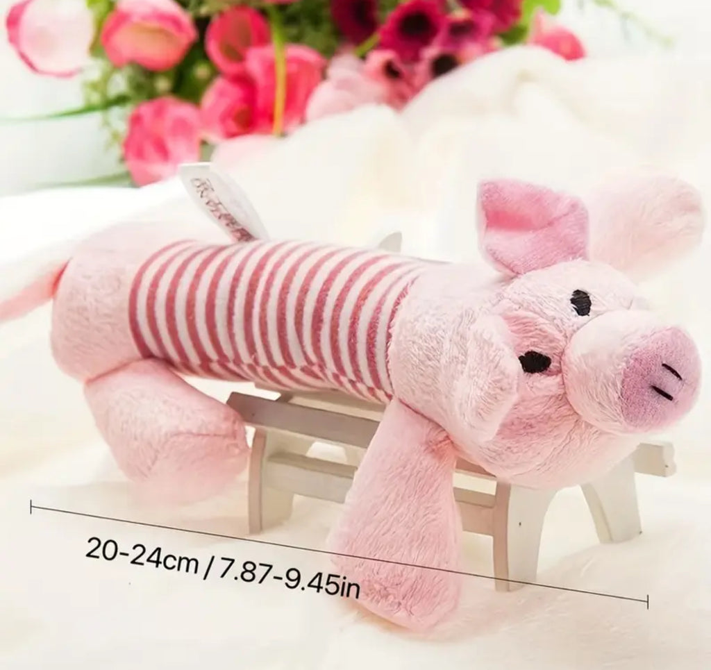 Squeaky Dog Toys – Durable Elephant & Pig Chew Set