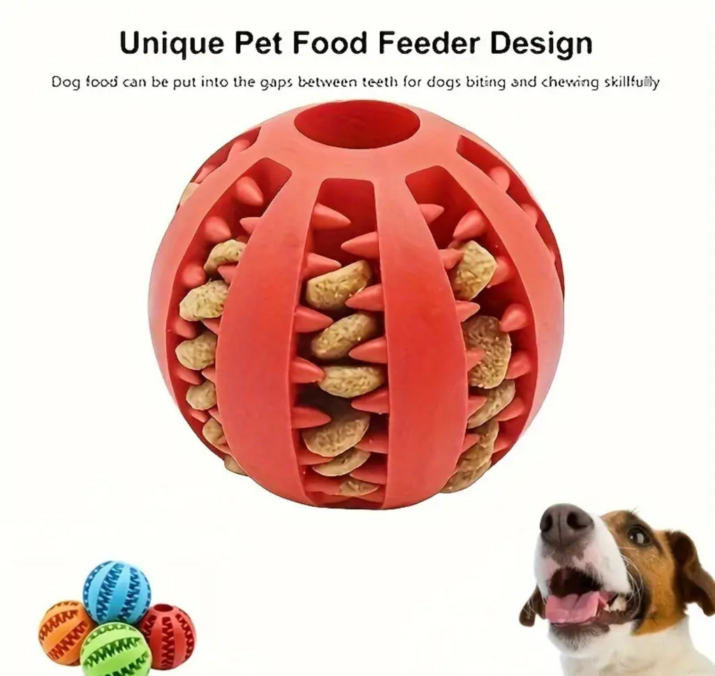 Rubber Chew Ball Toy for Small Dogs – Treat Dispenser