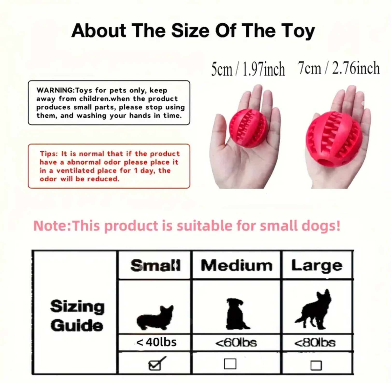 Rubber Chew Ball Toy for Small Dogs – Treat Dispenser