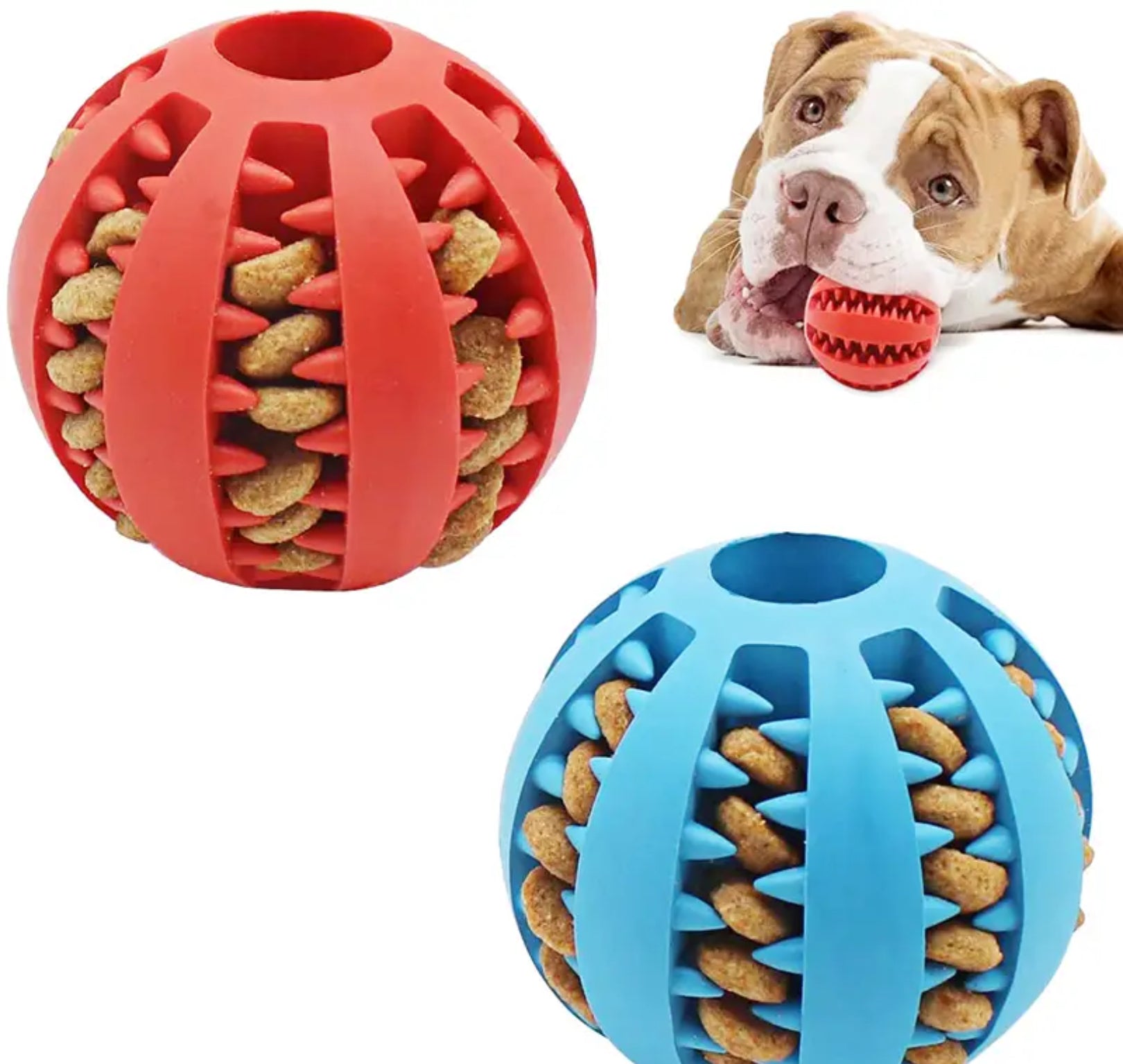 Rubber Chew Ball Toy for Small Dogs – Treat Dispenser