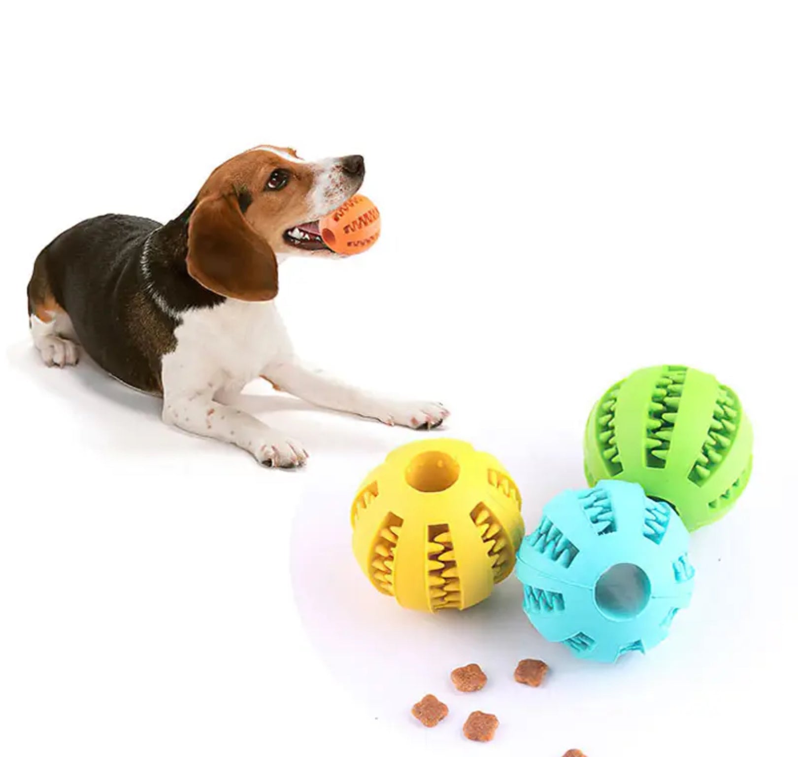Rubber Chew Ball Toy for Small Dogs – Treat Dispenser