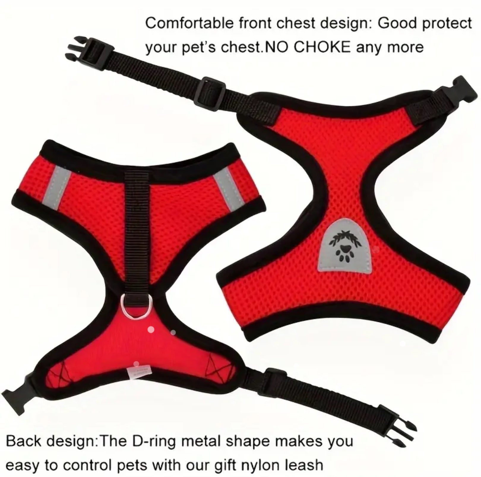 Reflective Mesh Harness & Leash Set for Pets