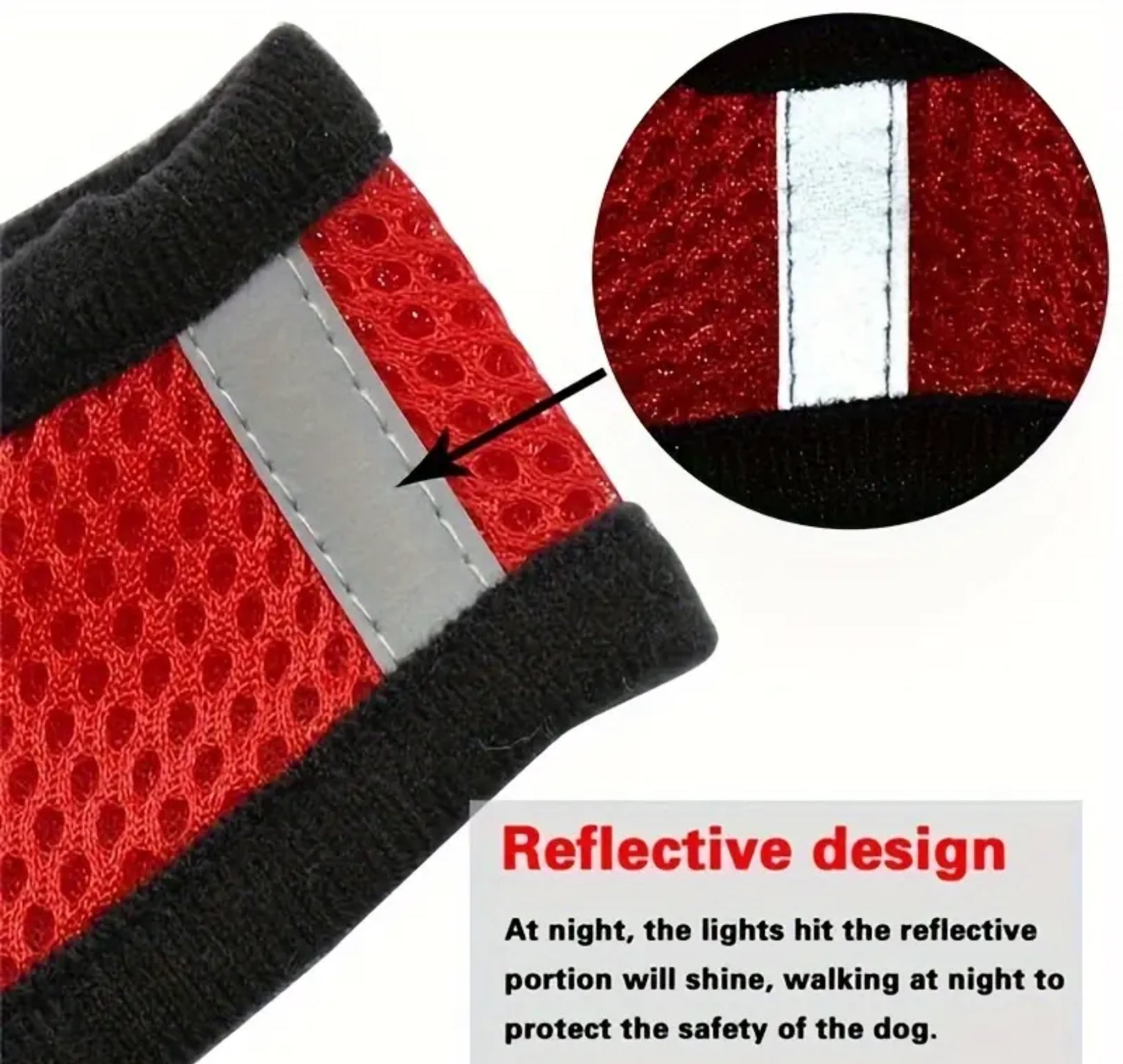 Reflective Mesh Harness & Leash Set for Pets