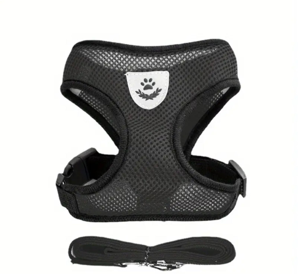 Reflective Mesh Harness & Leash Set for Pets