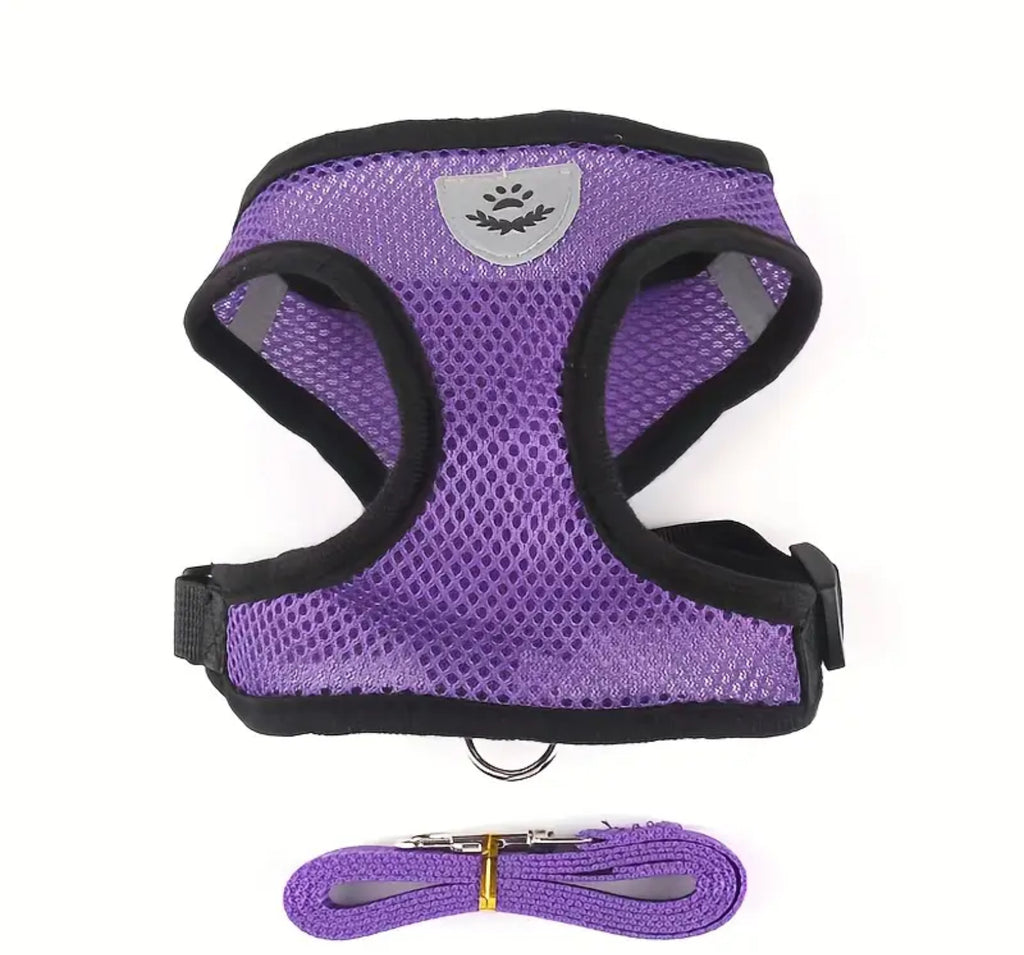 Reflective Mesh Harness & Leash Set for Pets