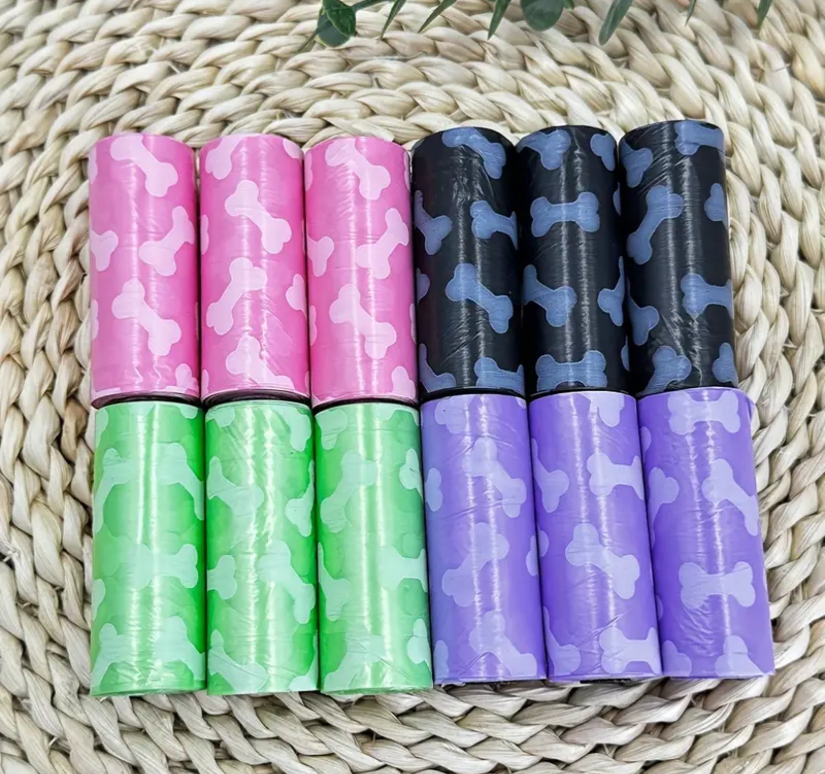 Dog Poop Bags – 60 Leak-Proof Bone-Printed Bags